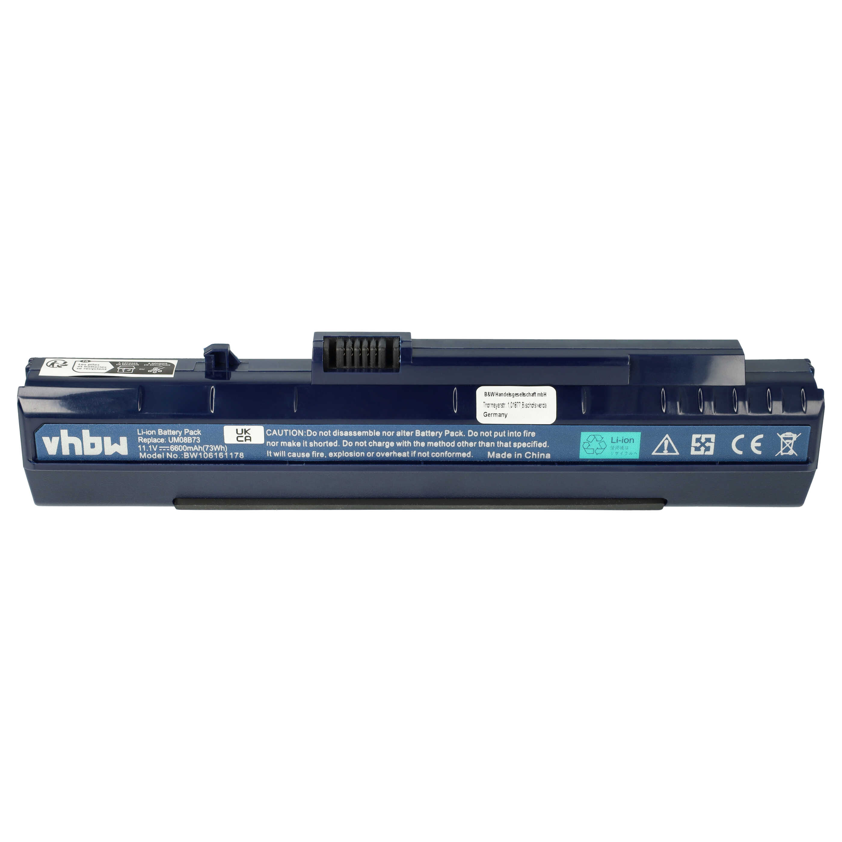vhbw 1x batteria compatibile con Gateway MD7321u, MD7327, MD7327u, MD7329, MD7309, MD7309u, MD7311u notebook (8800mAh, 11,1V, Li-Ion