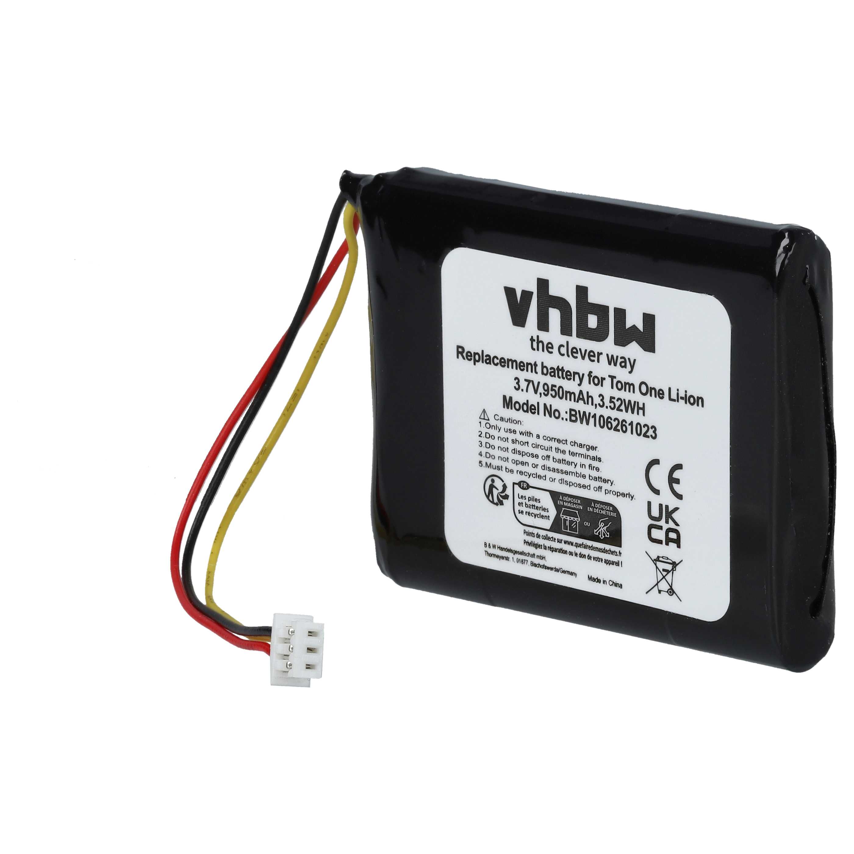 Batteria Al Litio Polimero Compatibile TomTom One V1 E One Vision - 1350 MAh 3.7V - Ricambio Navigatore