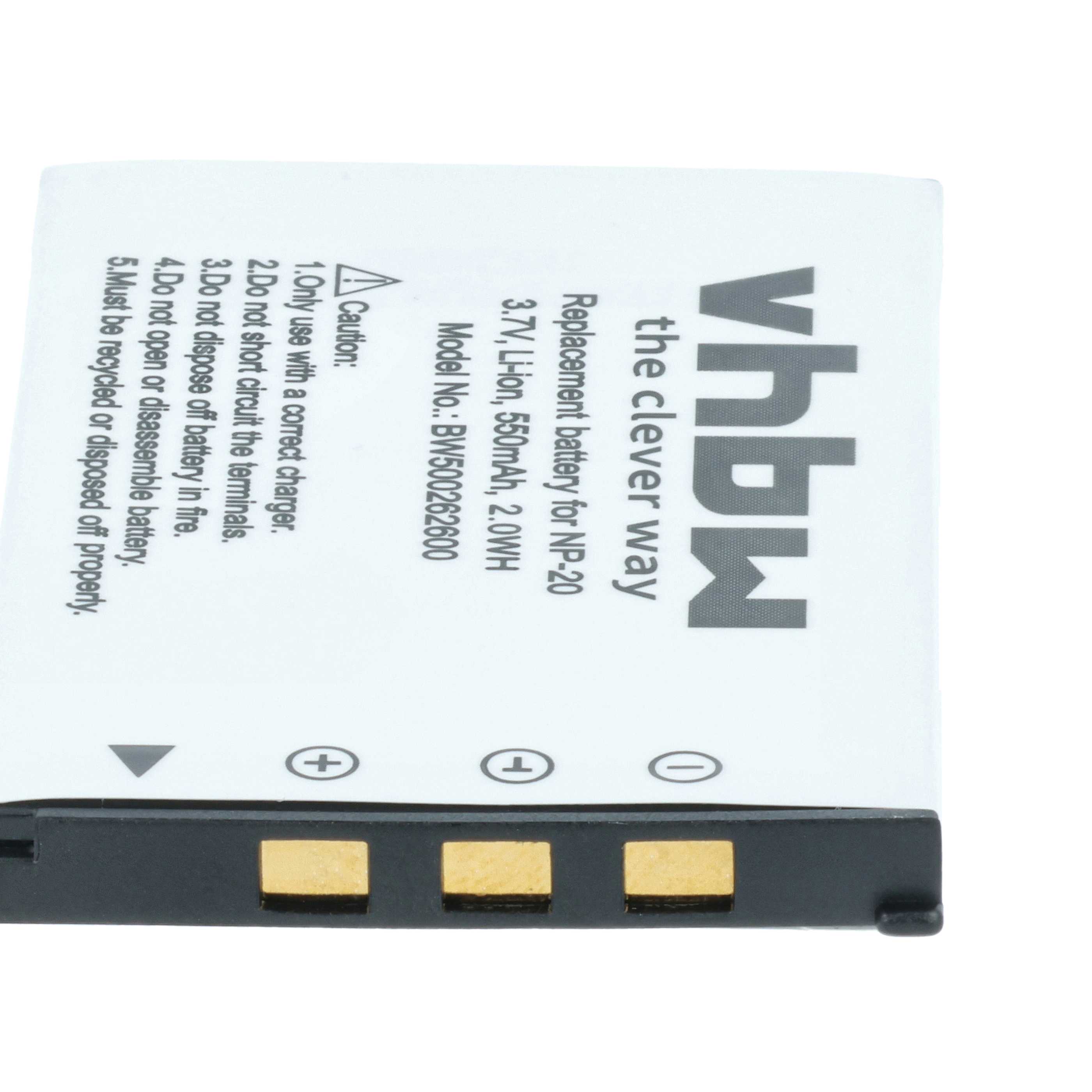 Battery for Casio Exilim Card Ex-S880, 650mAh, Li-Ion, 3.7V