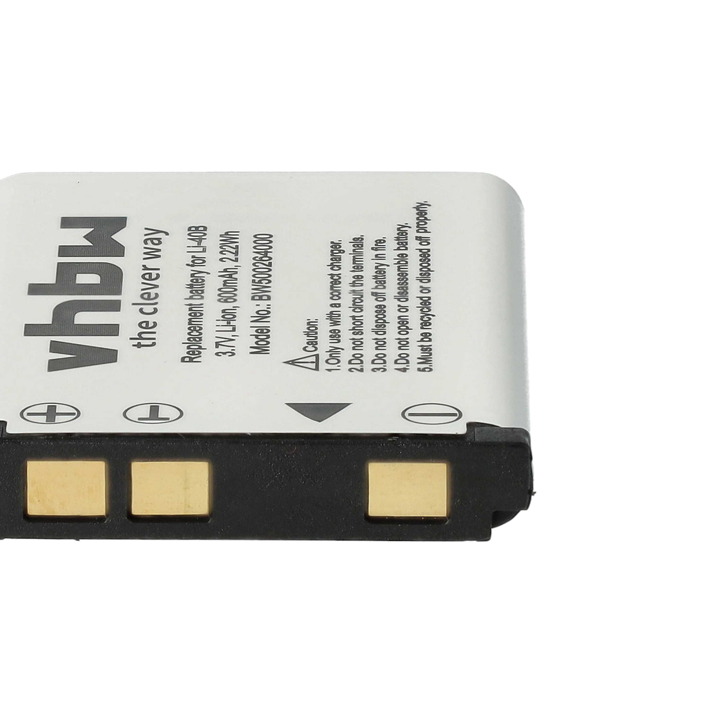 Batteria Vhbw Compatibile Per Fotocamera Casio Exilim EX-ZS5, 500mAh, 3.6V, Li-Ion (sostituisce NP-80, NP-82)