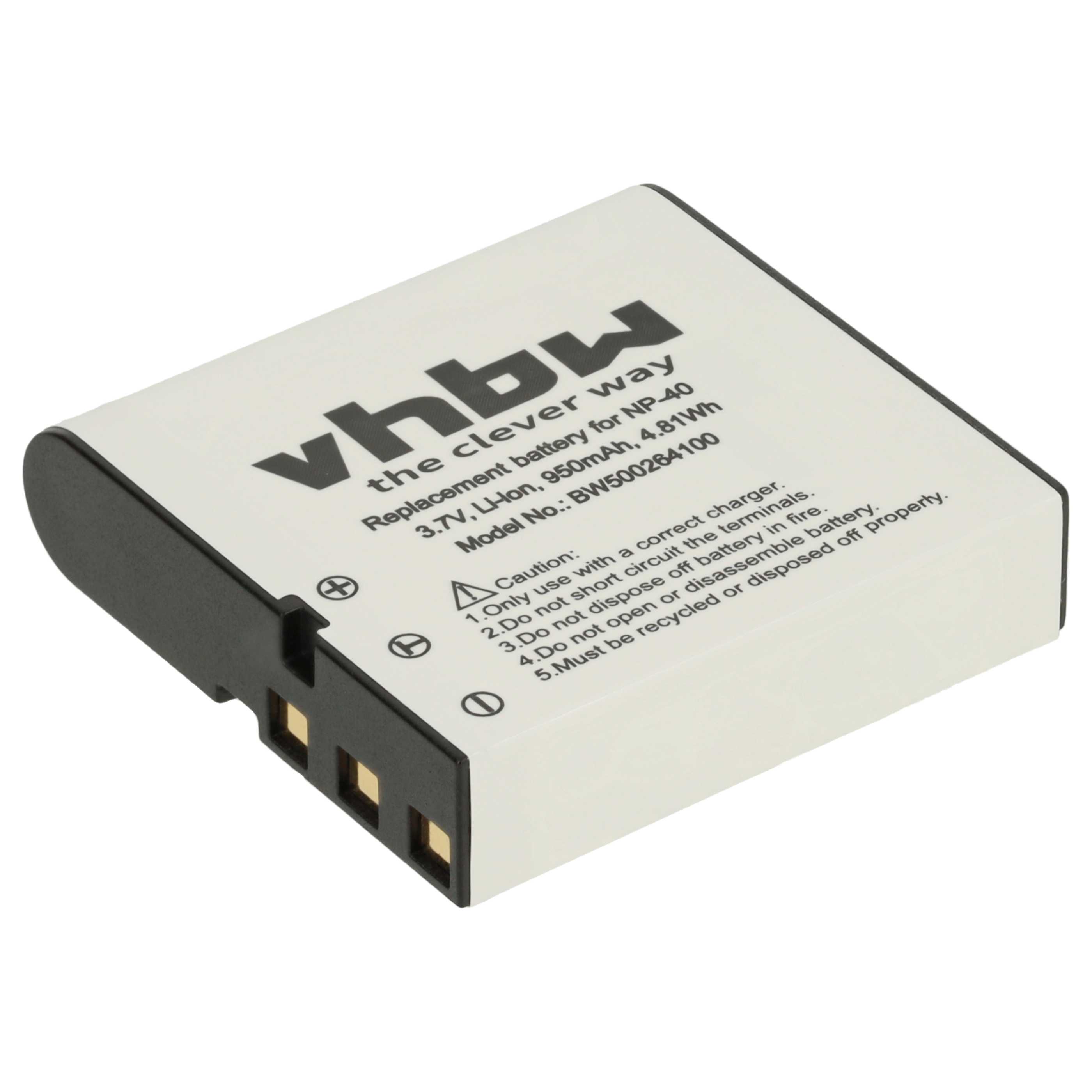 Batteria Di Ricambio Heib Per Casio NP-40 – Ioni Di Litio 3,7V 1230 MAh – Alternativa Di Alta Qualità Per Fotocamera – Dimensioni 37,8 X 38,4 X 9,5 Mm