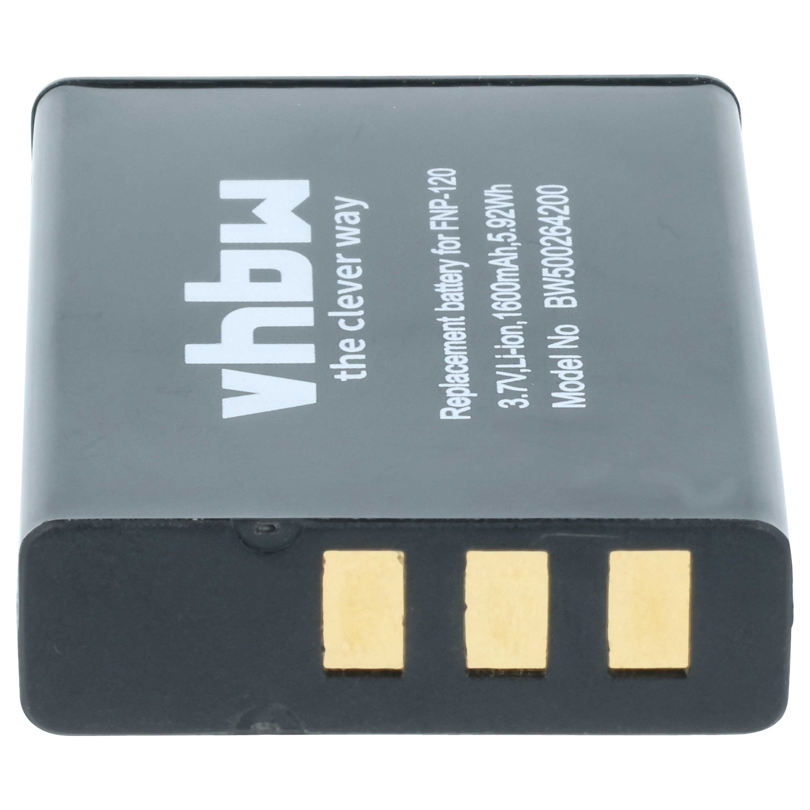 vhbw 3x batteria compatibile con Lawmate PV-806, PV-800, PV-1000, DV500, PV- 700, PV500 fotocamera (1600mAh, 3,7V, Li-Ion
