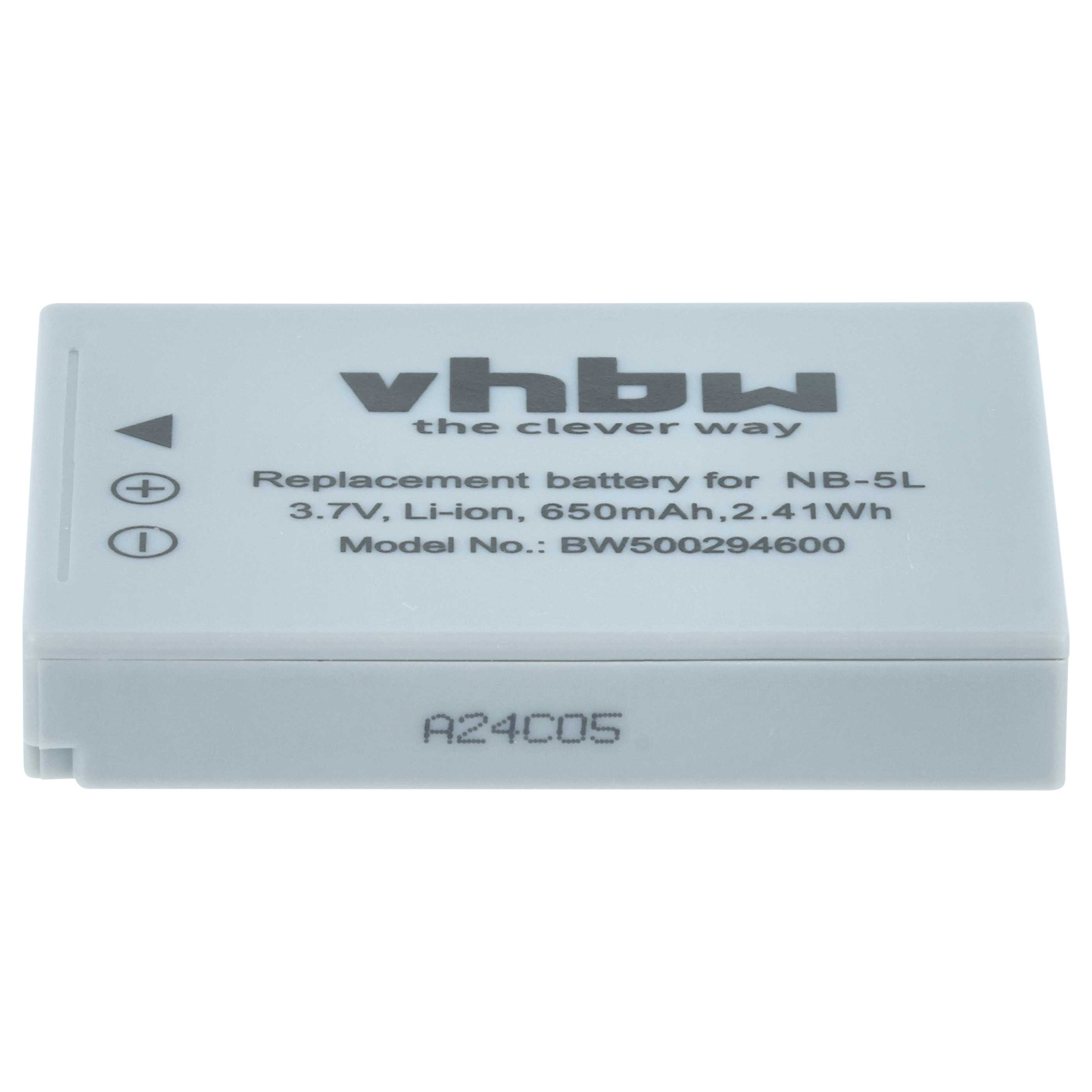 Batterie Rechargeable VHBW Pour Appareil Photo Canon Ixus 850 IS, 800 IS, 870 IS... - 650mAh 3.6V Li-ion