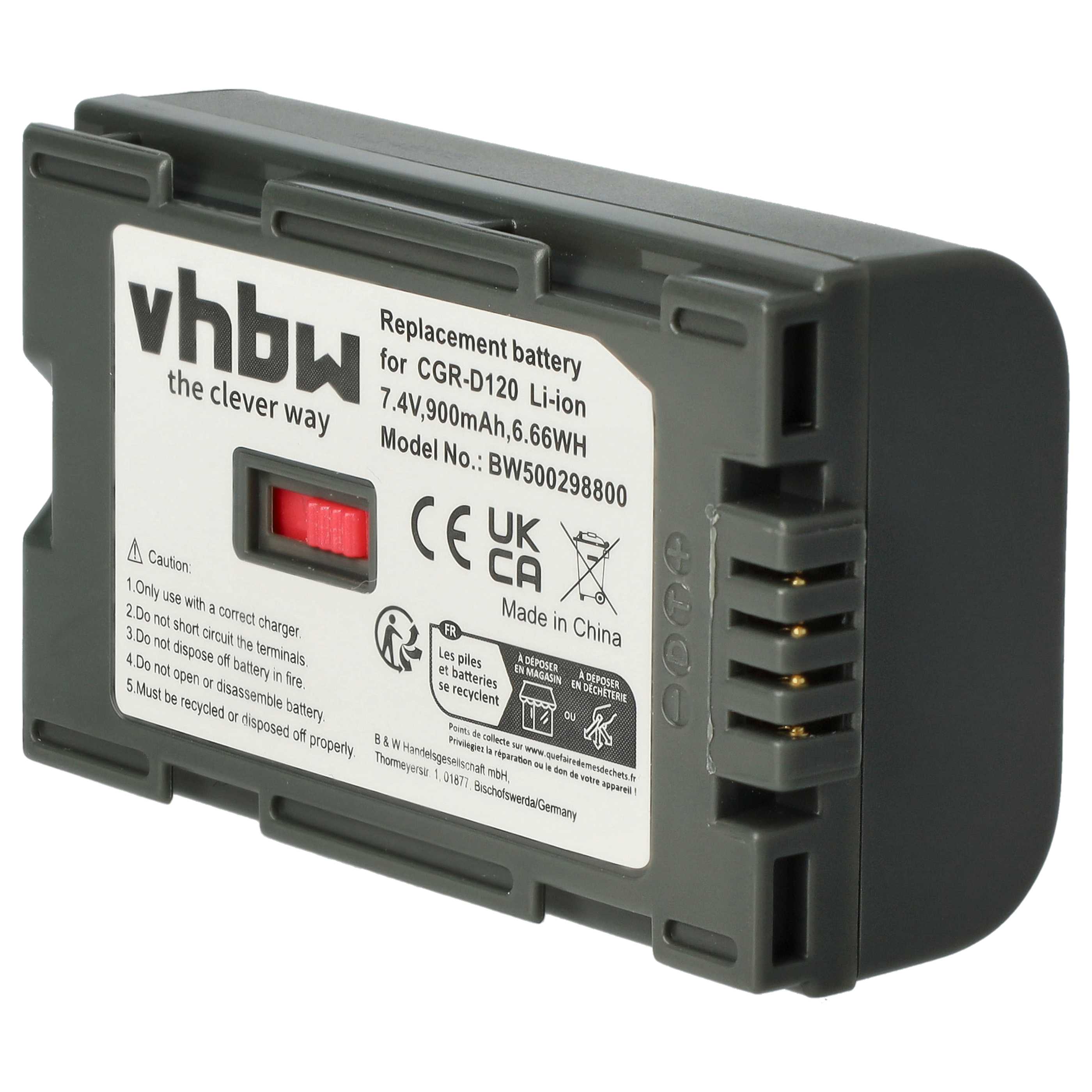 Batterie De Rechange 7.2V 1800mAh Li-ion Pour Caméscope Panasonic CGP-D110 D120 D220 D320 CGR-D08 Et Compatibles