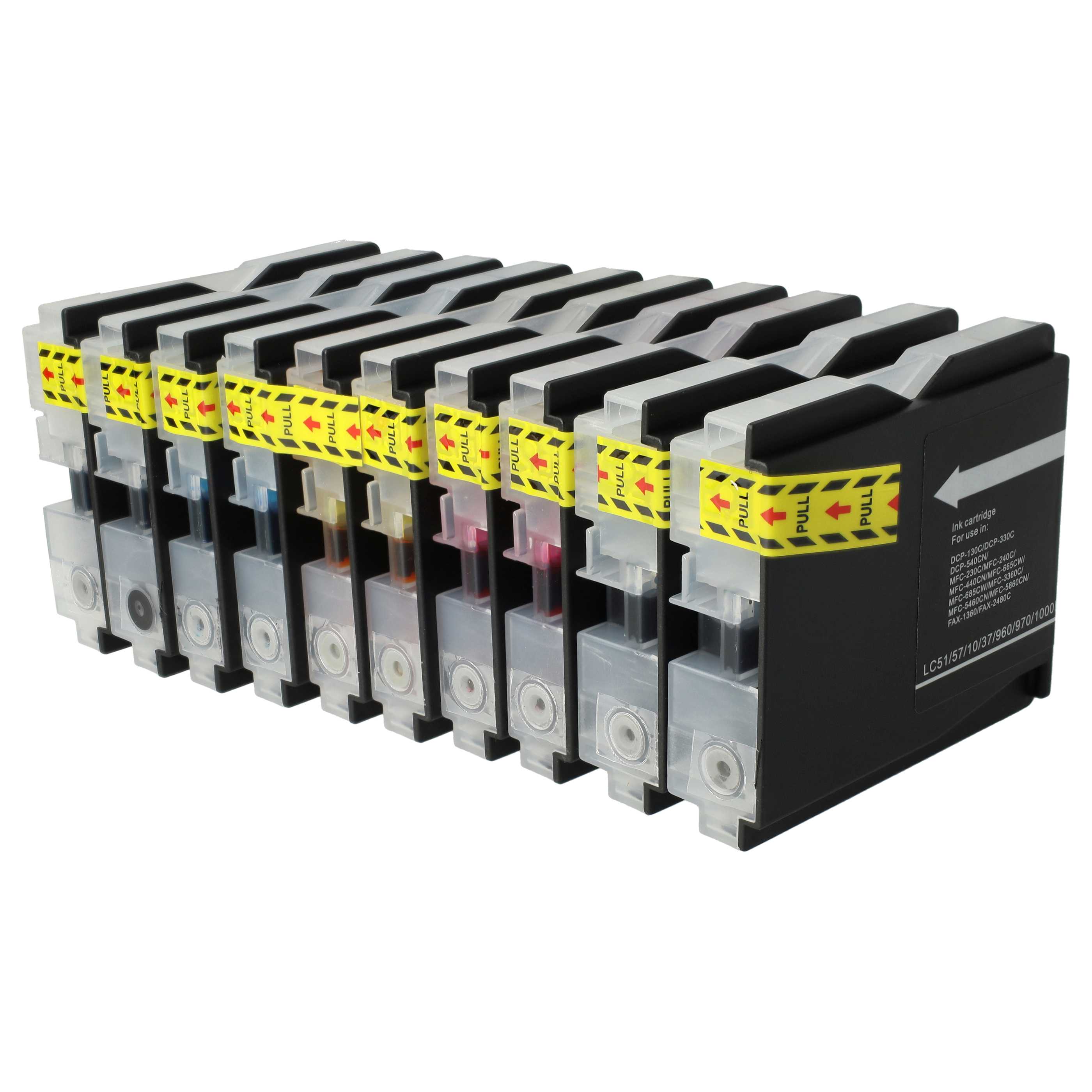 Lot De 8 Cartouches D'encre Compatibles Brother – Pour Fax-1360/1460/1560, MFC-240C, Couleurs CMJN