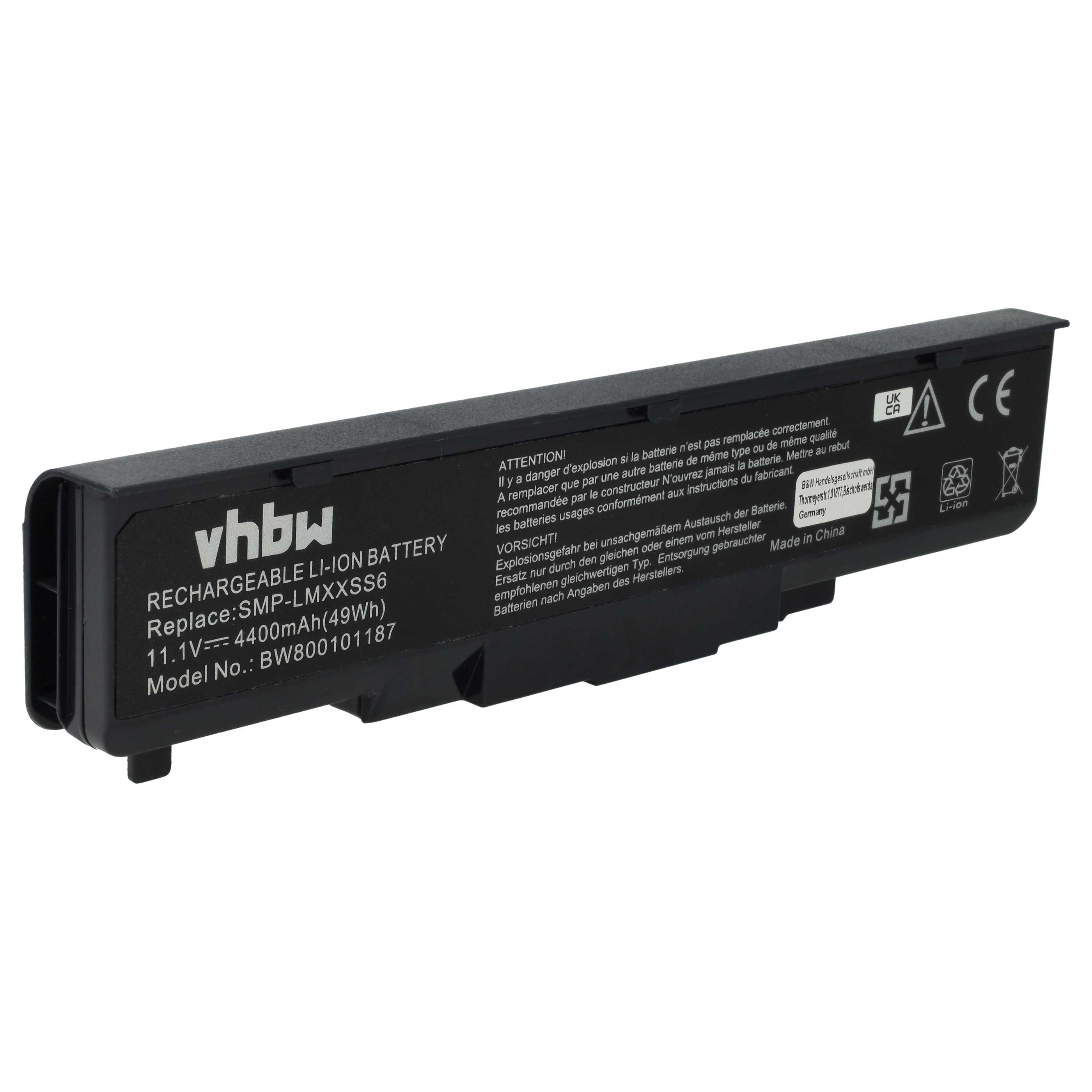 Batteria Per Laptop Marca Vhbw Vhbw 1x Batteria Compatibile Con F.I.C. LM10W, GR2, GT1W, LM2W, LM77W, LM13W, LM1W, Va250D, GR1, MR056 Notebook (4400mAh, 11,1V, Li-Ion Celle Li-Ion Qualità