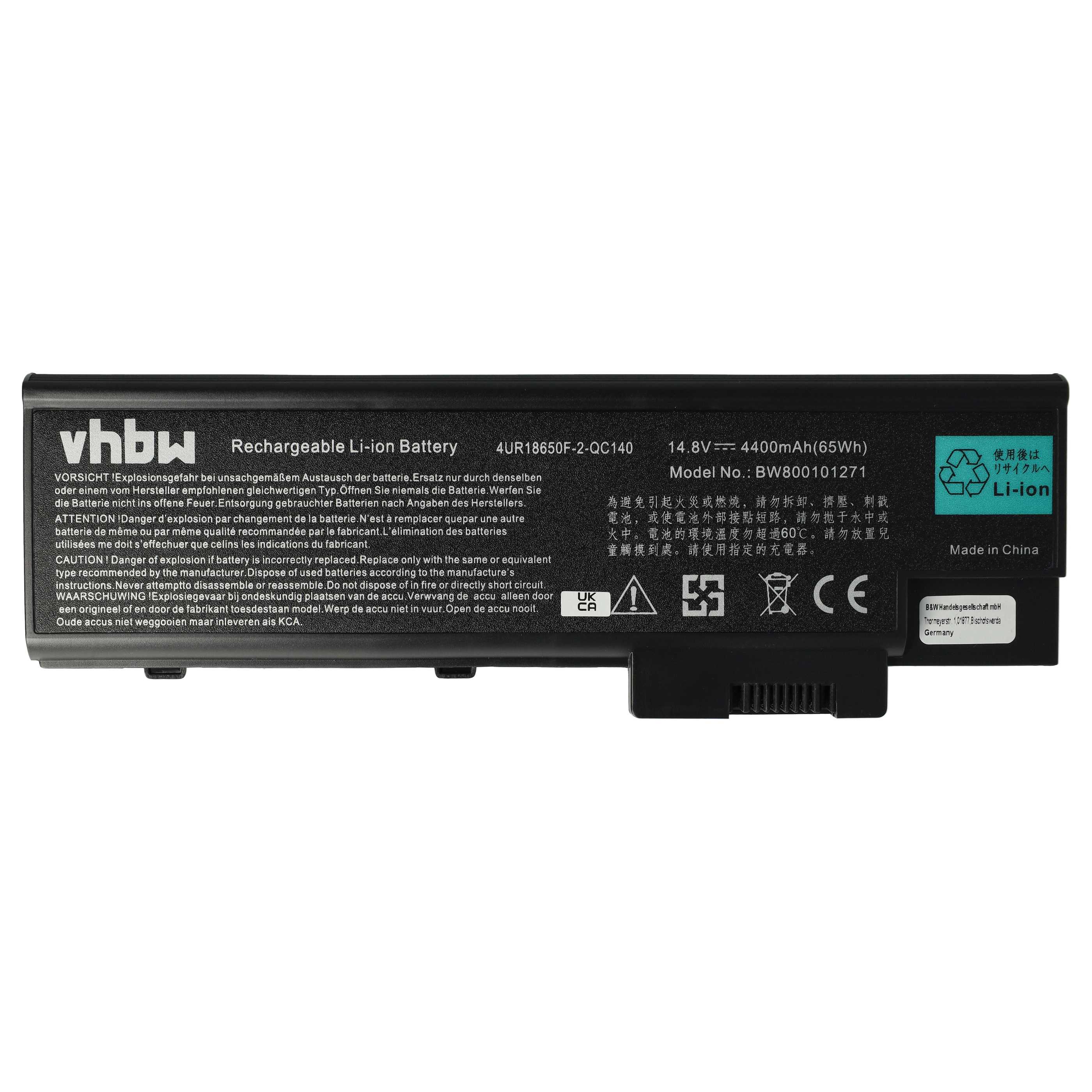 Batteria AT 5200mAh 14,8V Per Acer Travelmate 4060/4061/4062 | 8 Celle Li-Ion, Alta Capacità, Garanzia Italiana 2 Anni
