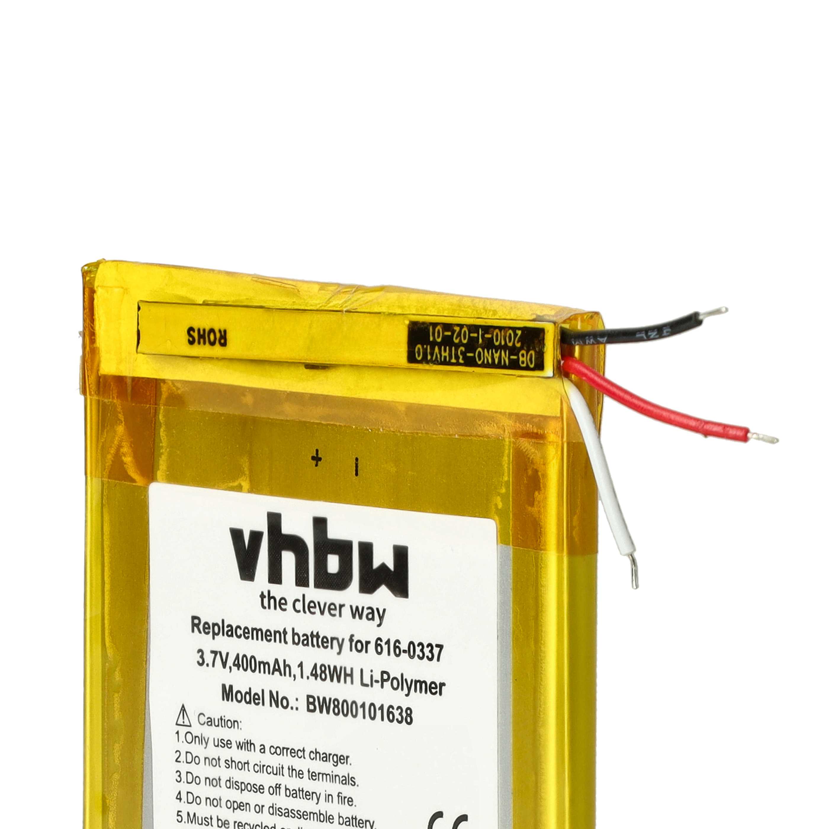 TECHTEK Batterie 450mAh Pour IPod Nano 3e Gen 4GB/8GB – Remplace 616-0311, 616-0333, 616-0337