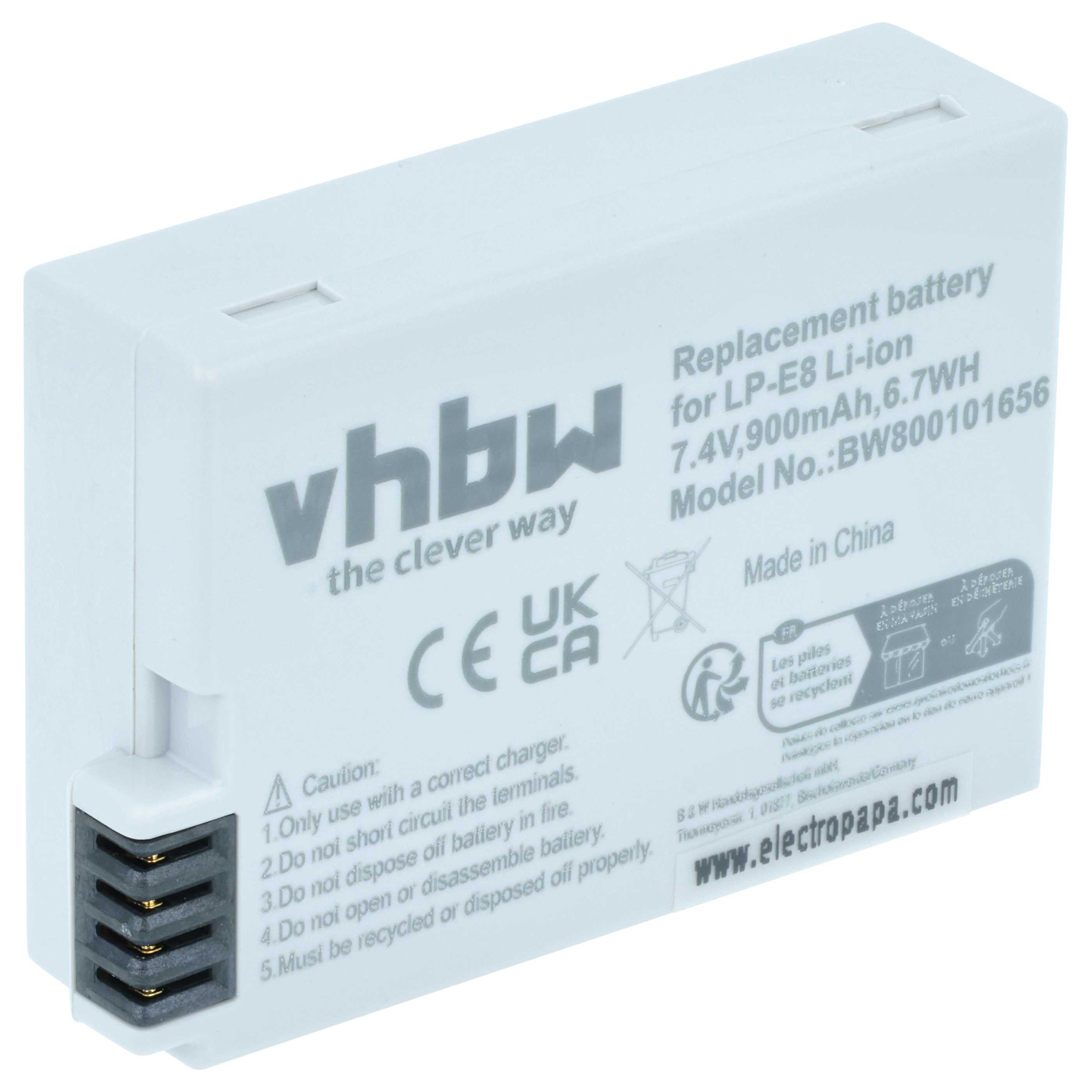Batteria Li-Ion 7,4V 1100mAh Per Fotocamera Canon EOS 600D