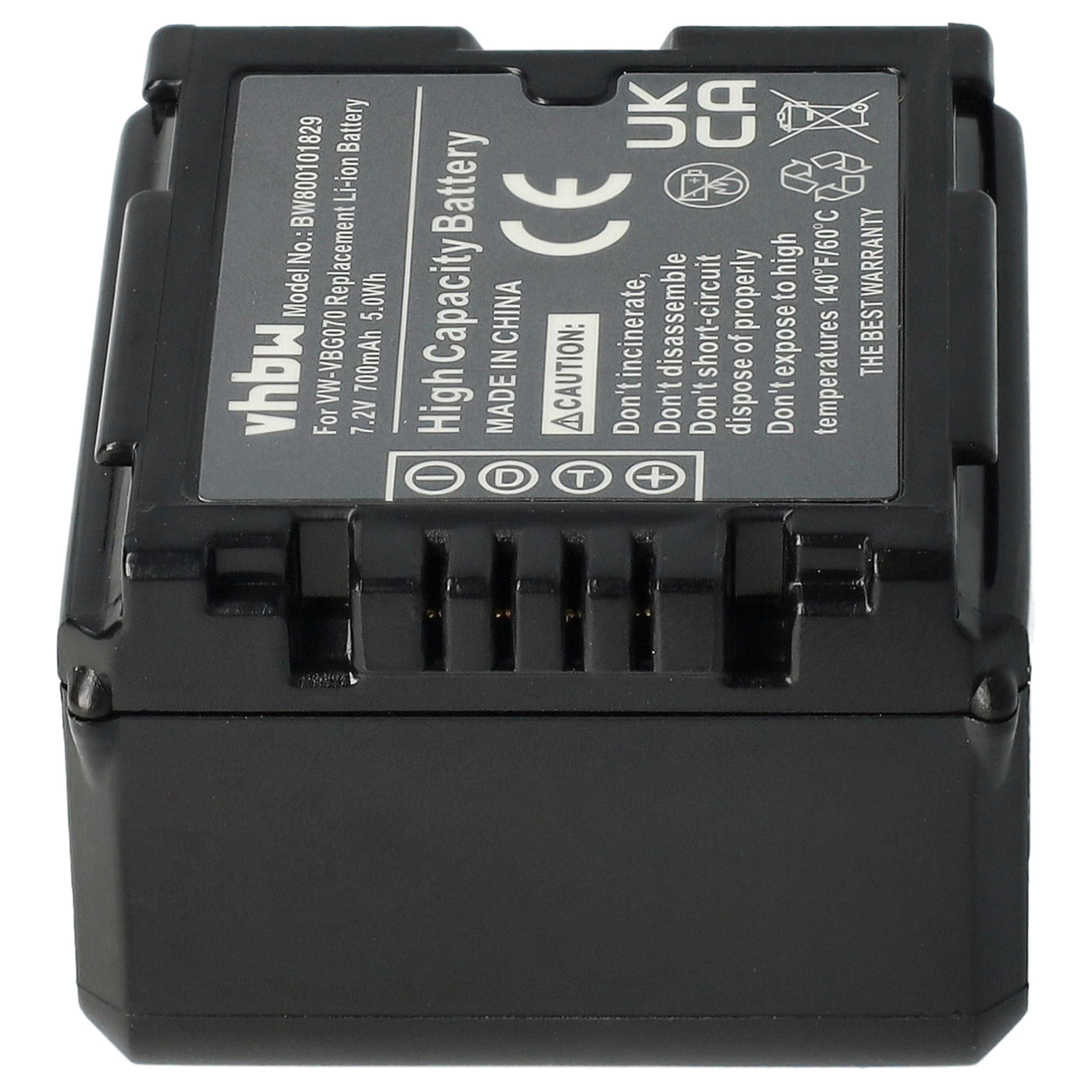 Trade-Shop 2 x 7.4V 950mAh Li-Ion Battery for Panasonic VW-VBG70 VW-VBG070 VW-VBG070A VW-VBG070-K VW-VBG130 VW-VBG130E-K VW-VBG130K