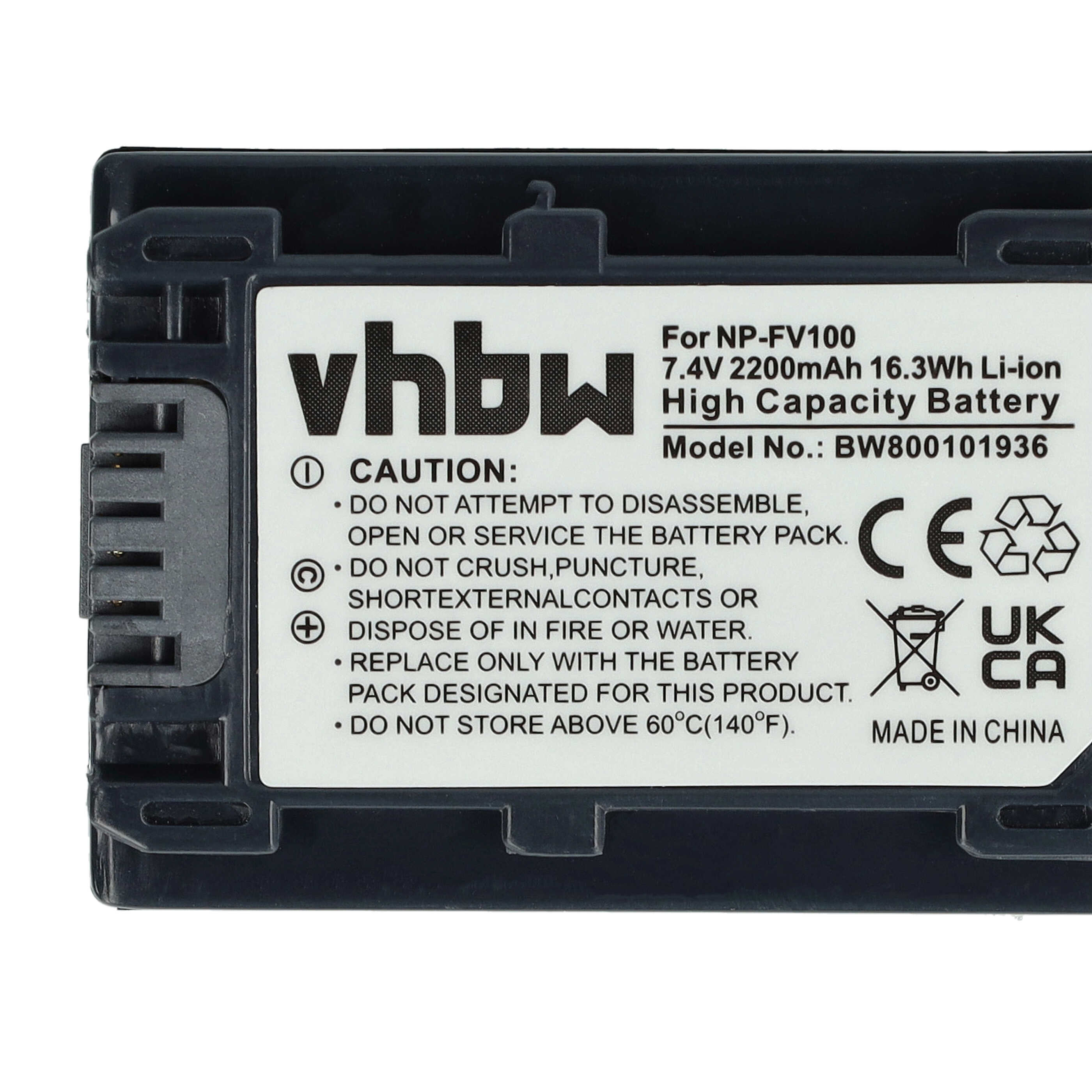 2 Batterie Vhbw Compatibili Sony Serie HDR-CX (NP-FV50/FV70) - 2200mAh 7,2V Li-Ion Con Infochip Per Videocamera