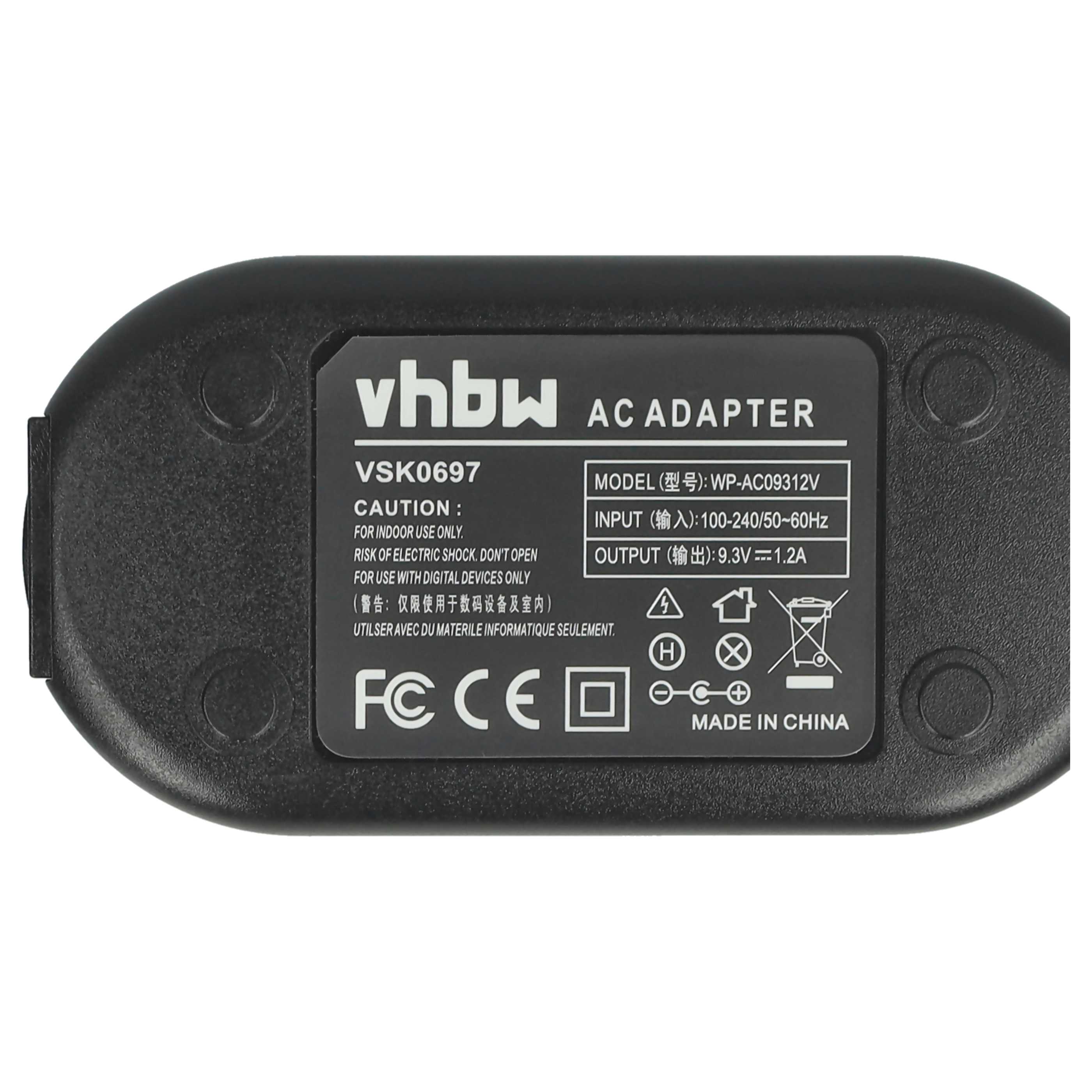 Alimentatore Compatibile Panasonic – Per HDC-TM20, TM15, SD909, SDR-H40, TM900, TM300, PV-GS90, 9.3V 1.2A, Cavo 2m, Sostituisce VSK-0697