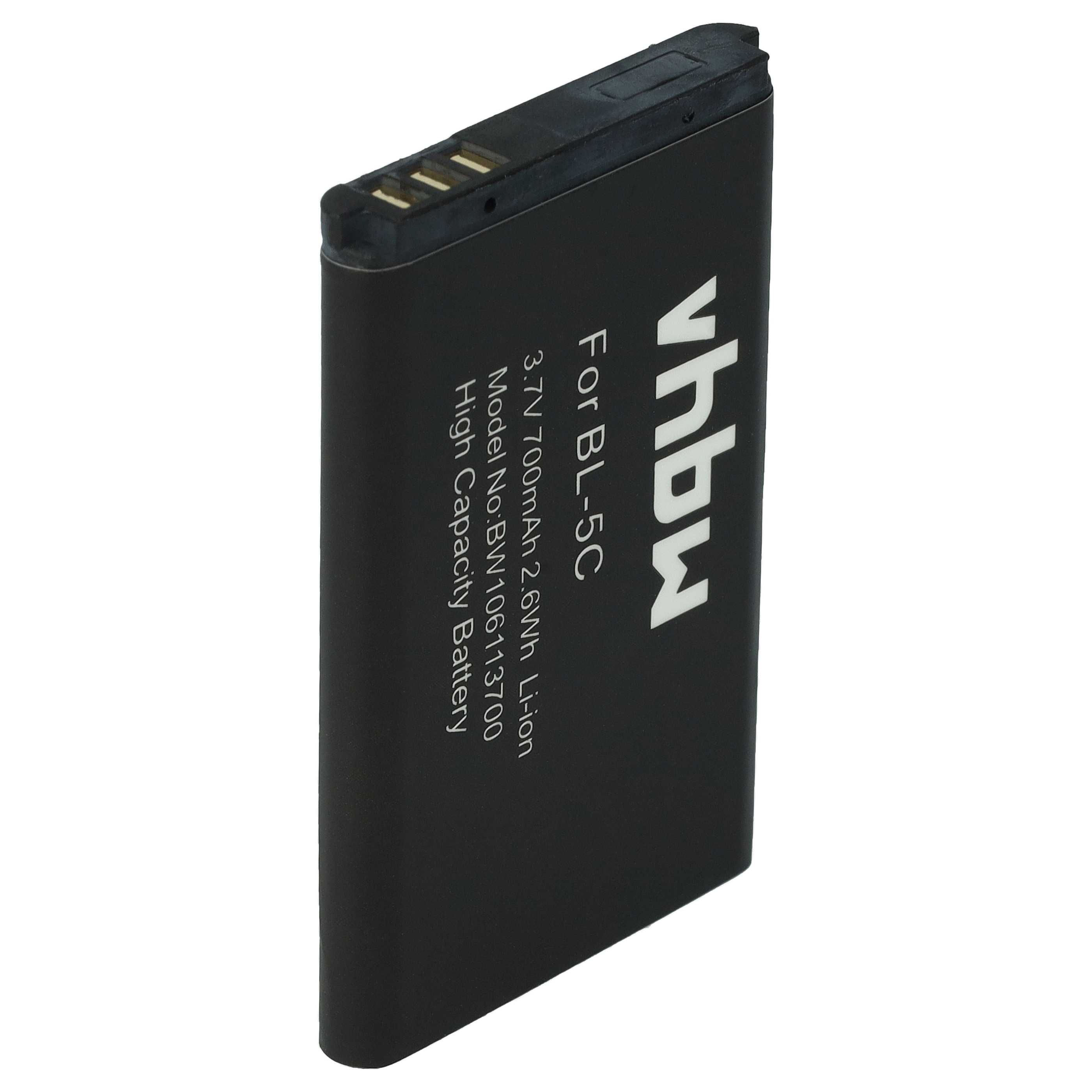 Batería Recargable Vhbw 700 MAh 3.7V Li-Ion - Compatible Con Teléfonos Amplicomms PowerTel M4000, M5000, Etc.