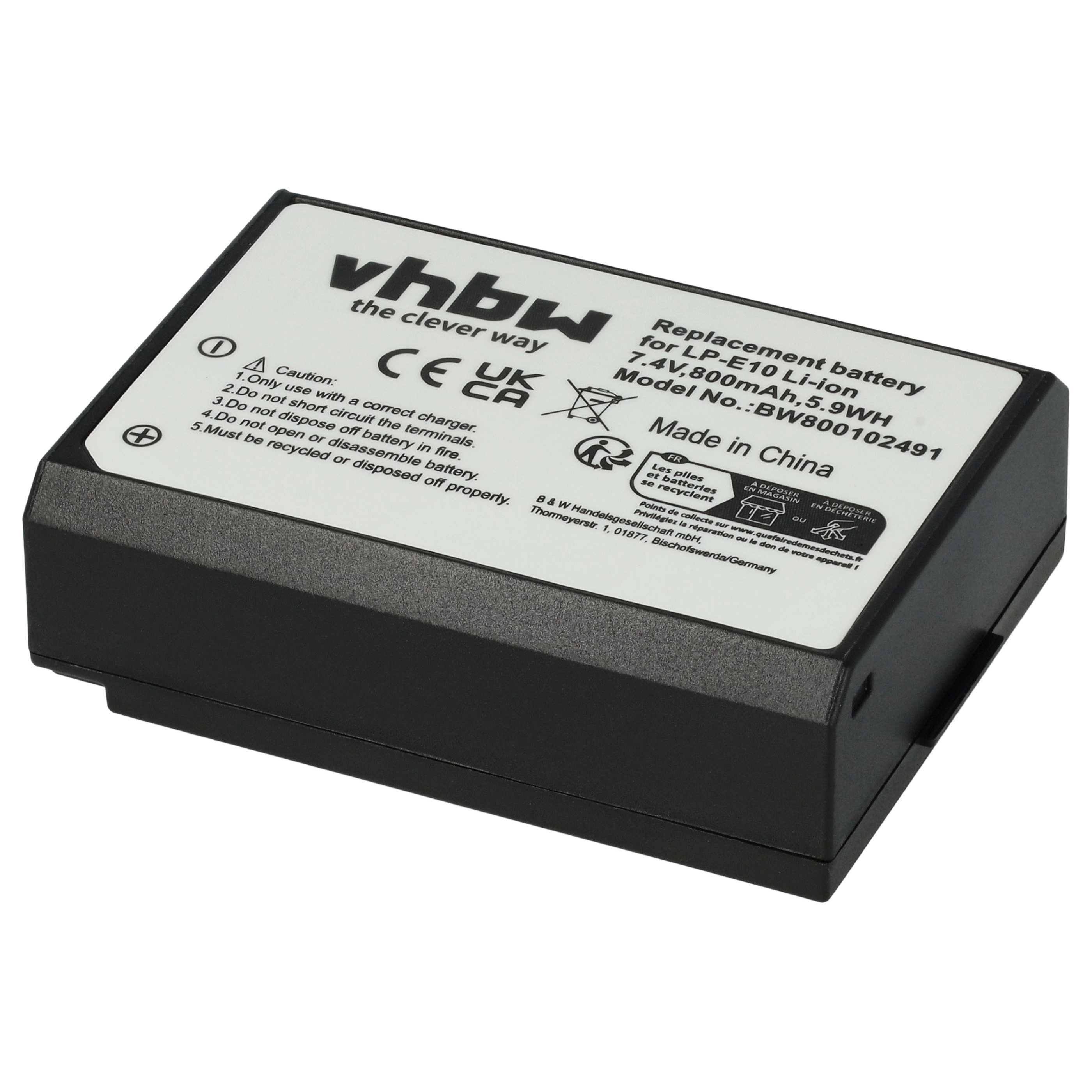Vhbw Batteria Di Ricambio Li-Ion 700mAh Per Videocamera Canon Elura 100