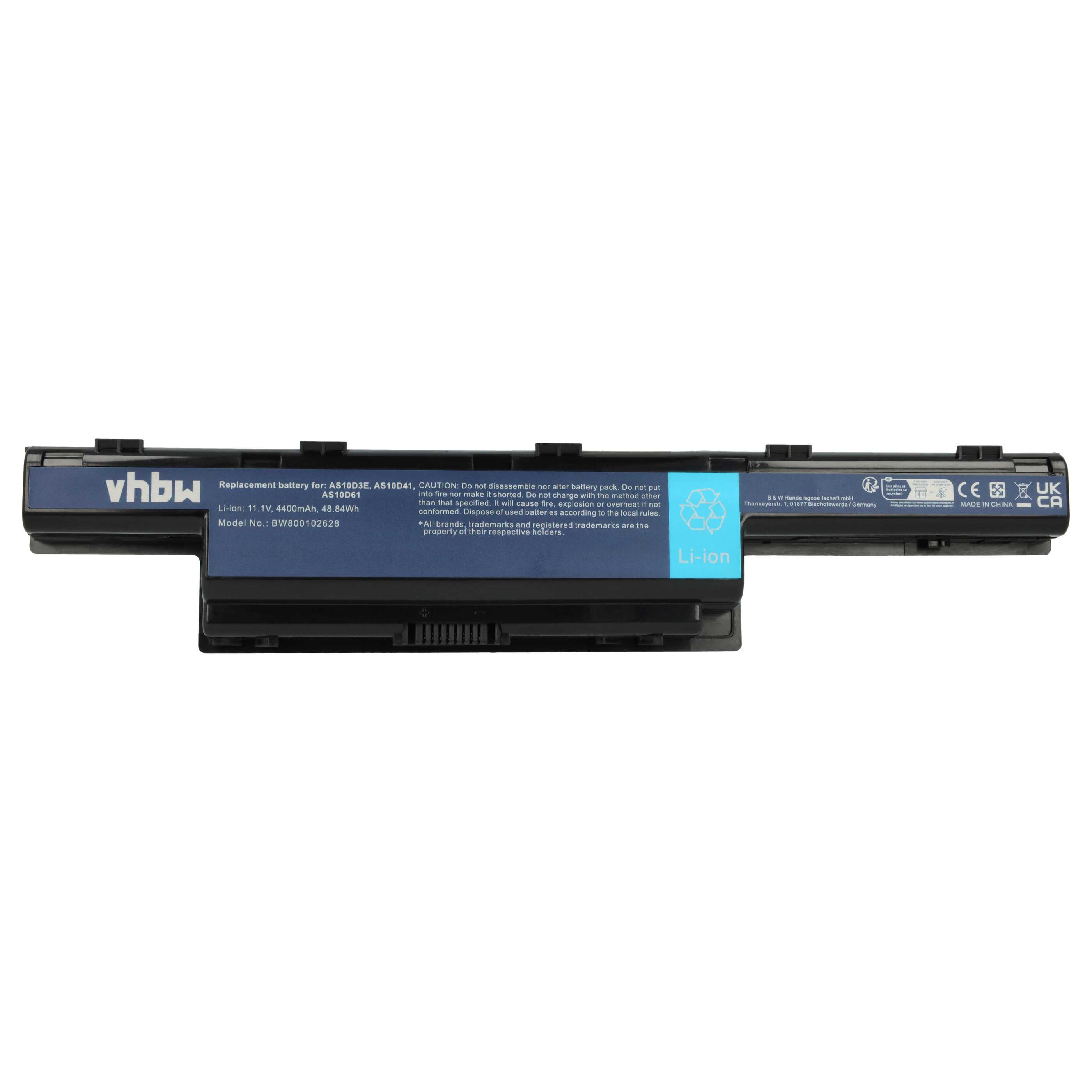 vhbw batteria compatibile con Acer Gateway NV4414c, NV4803c, NV4808c, NV4809c, NV4406c, NV4413c notebook (4400mAh, 11,1V, Li-Ion