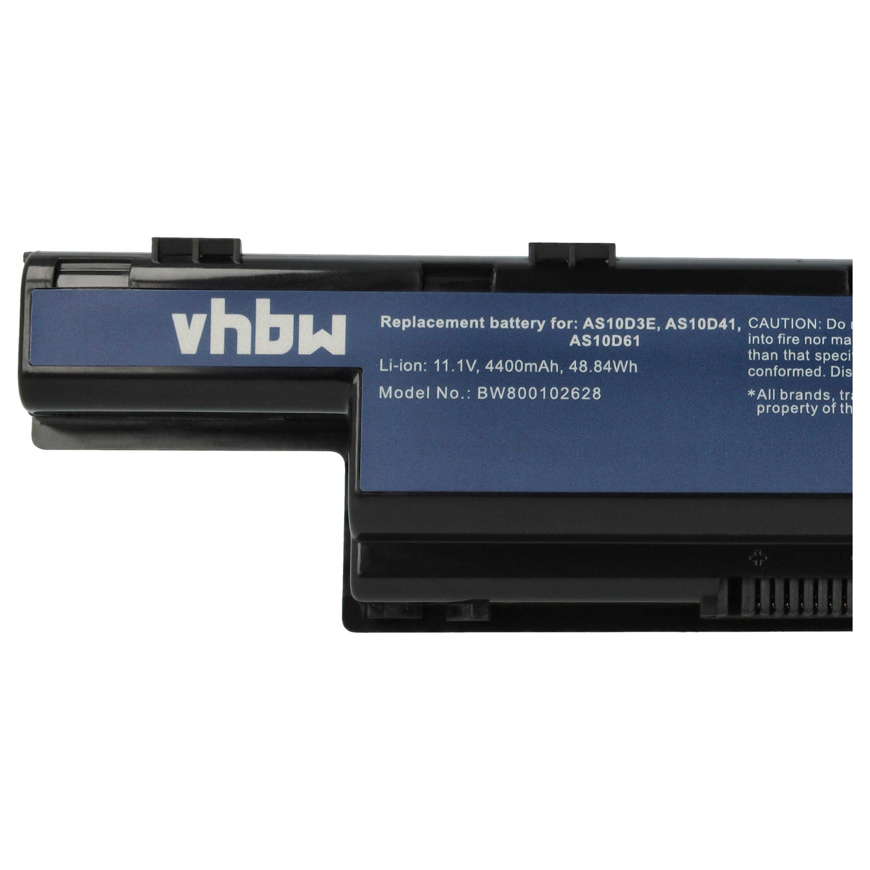 vhbw batteria compatibile con Acer Aspire 5741-334G50Mn notebook (6600mAh, 11,1V, Li-Ion) - sostituisce 31CR19/652, AS10D31, AS10D3E, AS10D41, AS10D61