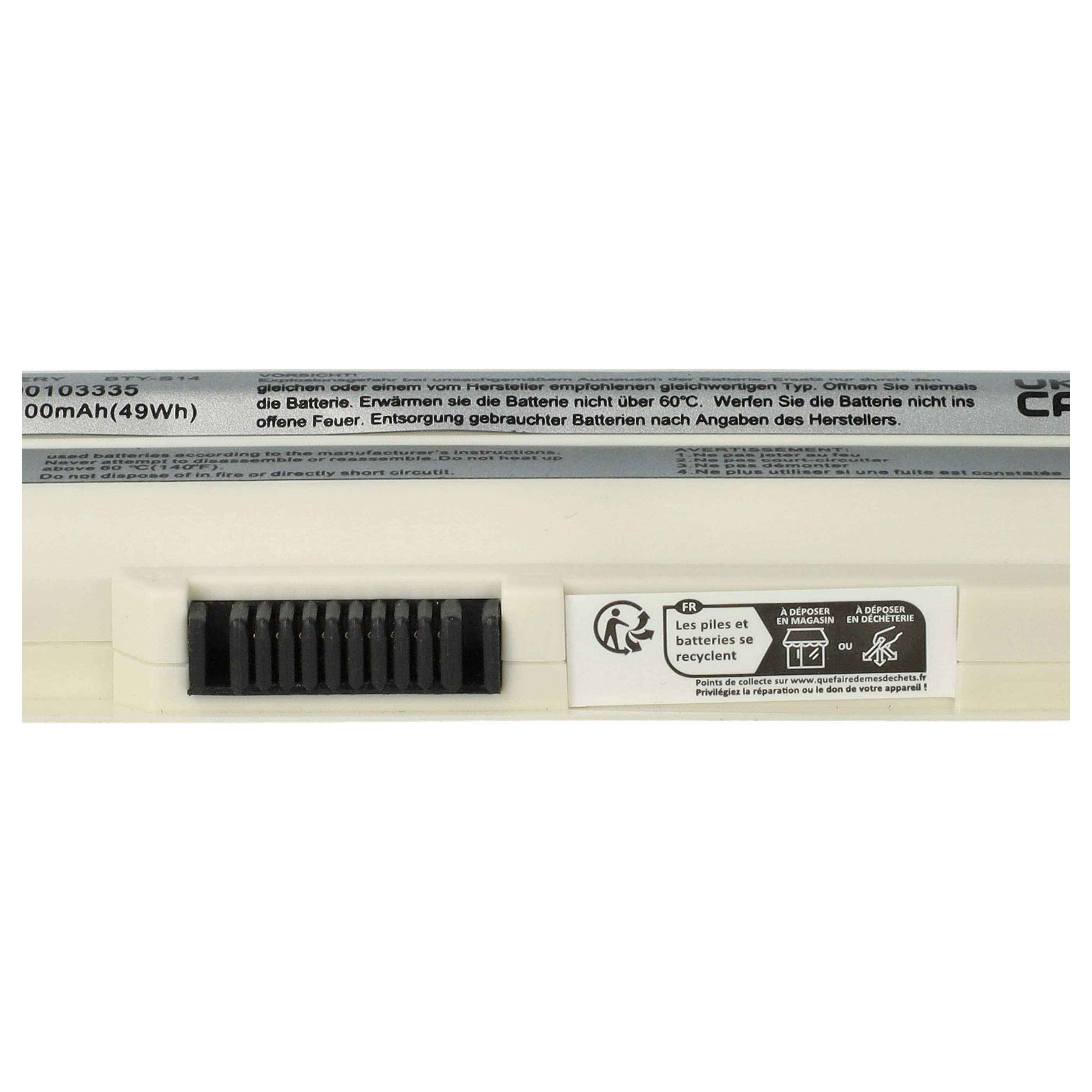 vhbw akumulator pasujący do Medion Akoya P6313, P6512 Laptop Notebook (Li- Ion, 4400 mAh, 11,1 V, 48,84 Wh, biały