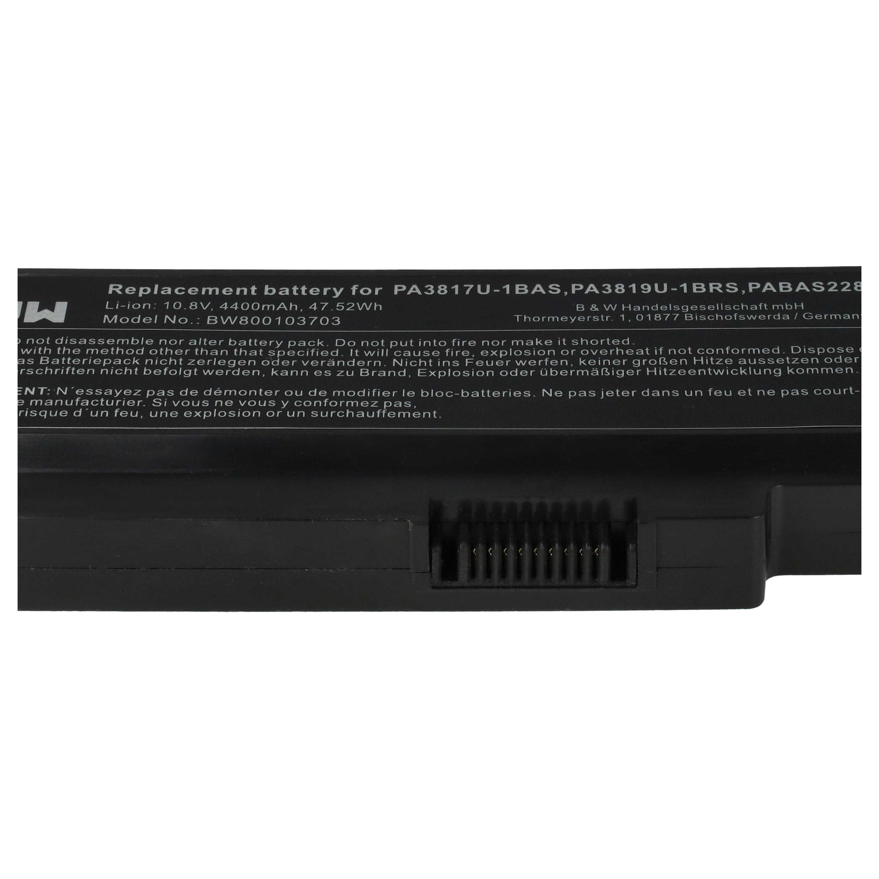 Vhbw Akku Für Toshiba Satellite L745, L750 Notebook – 5200 MAh, 10,8 V Li-Polymer – Ersatz Für PA3817U