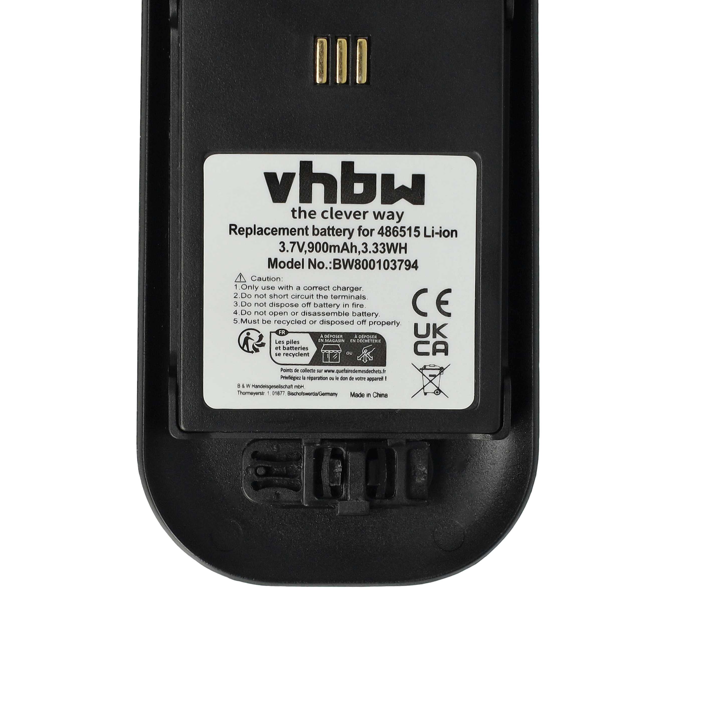 Battery for Ascom 660190/R2B, CS-ASM620CL 900mAh Li-ion