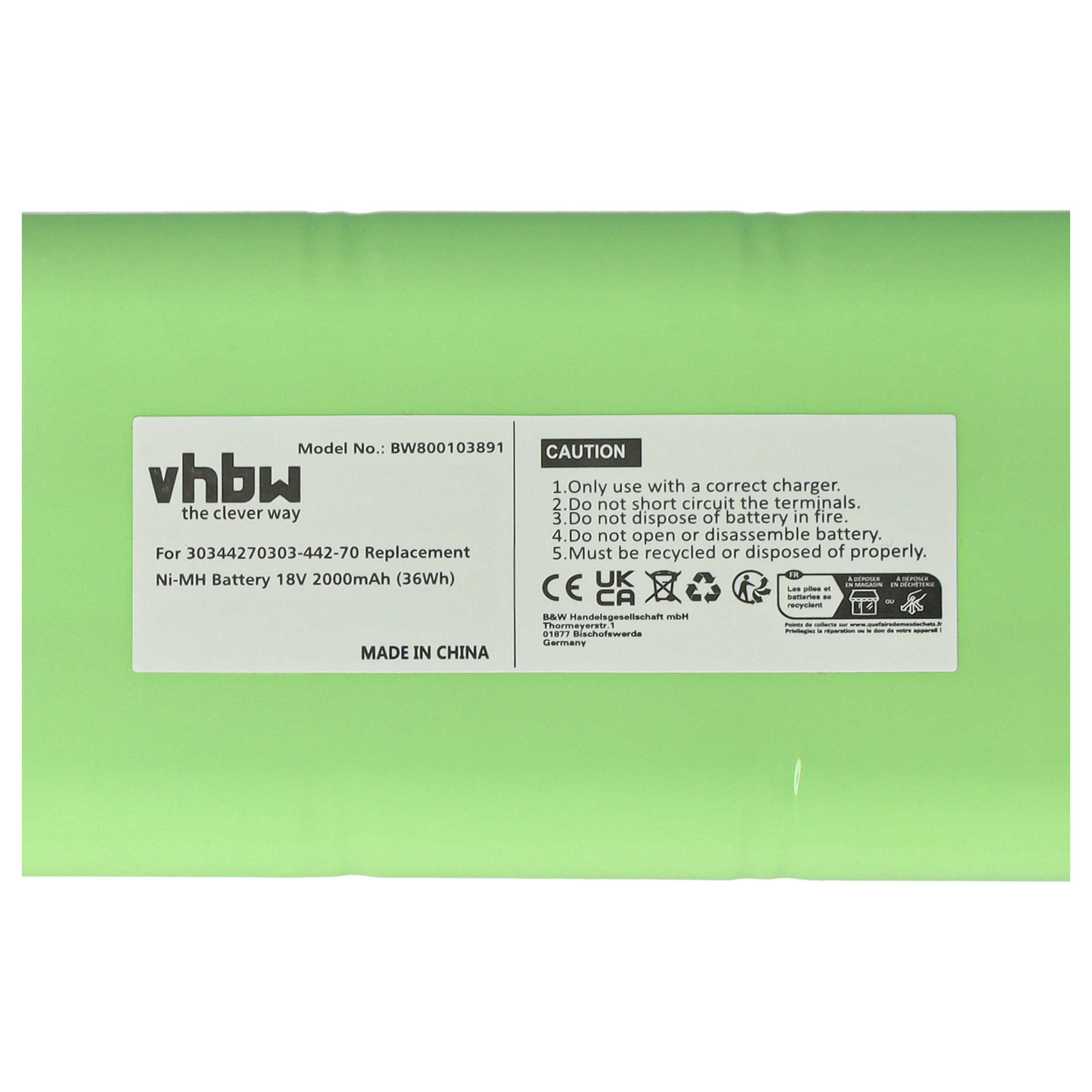 Vhbw Akku Kompatibel Mit GE Cardio Smart EKG / Cardiosmart Mac 1200 ECG Recorder – 18 V, 2000 MAh, NiMH, Ersatz Für 30344270303-442-70