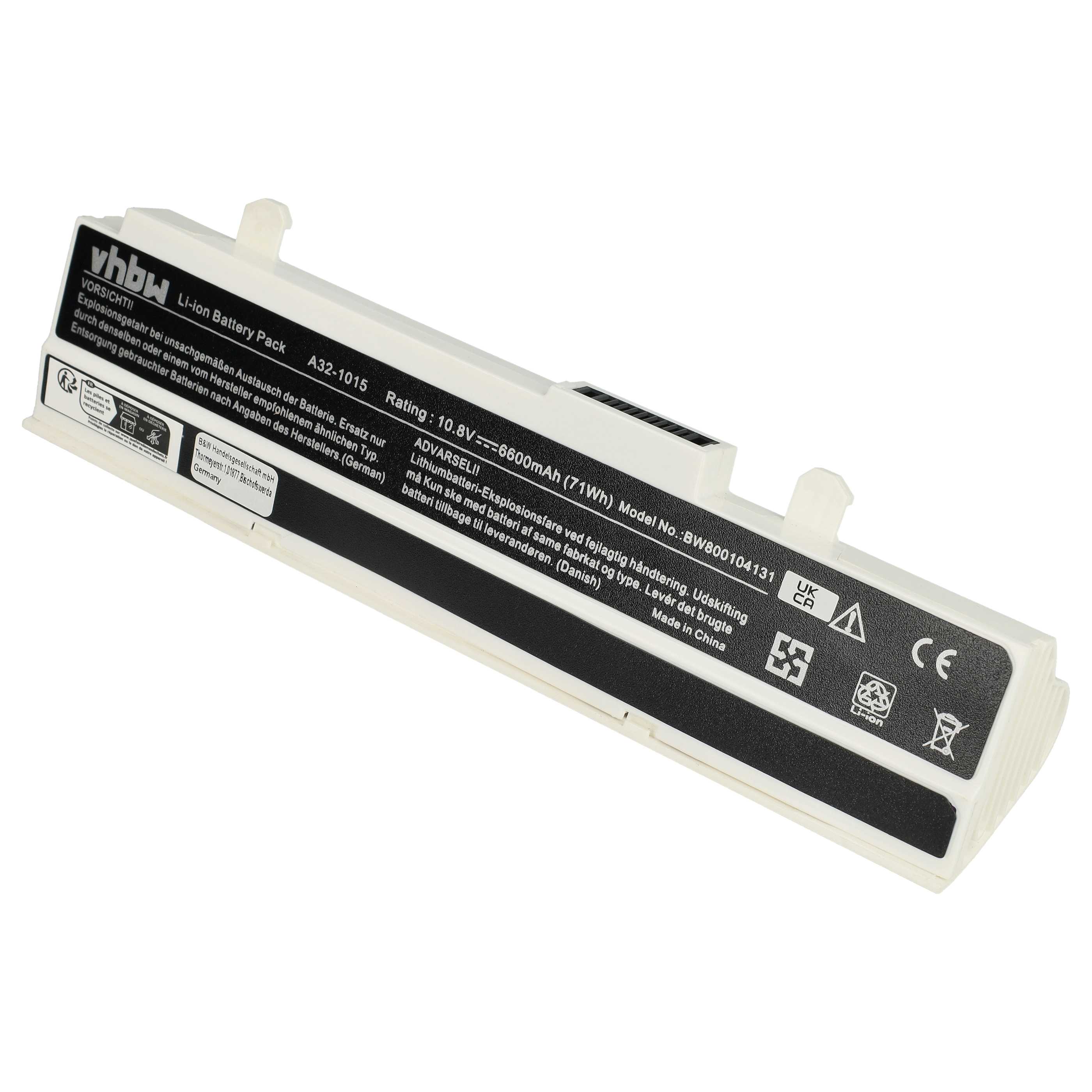 Batterie De Rechange Pour ASUS Eee PC 1215PN, 1215PEM, 1215P, Etc. - 2200mAh, 10.8V, Li-ion - Marque Vhbw