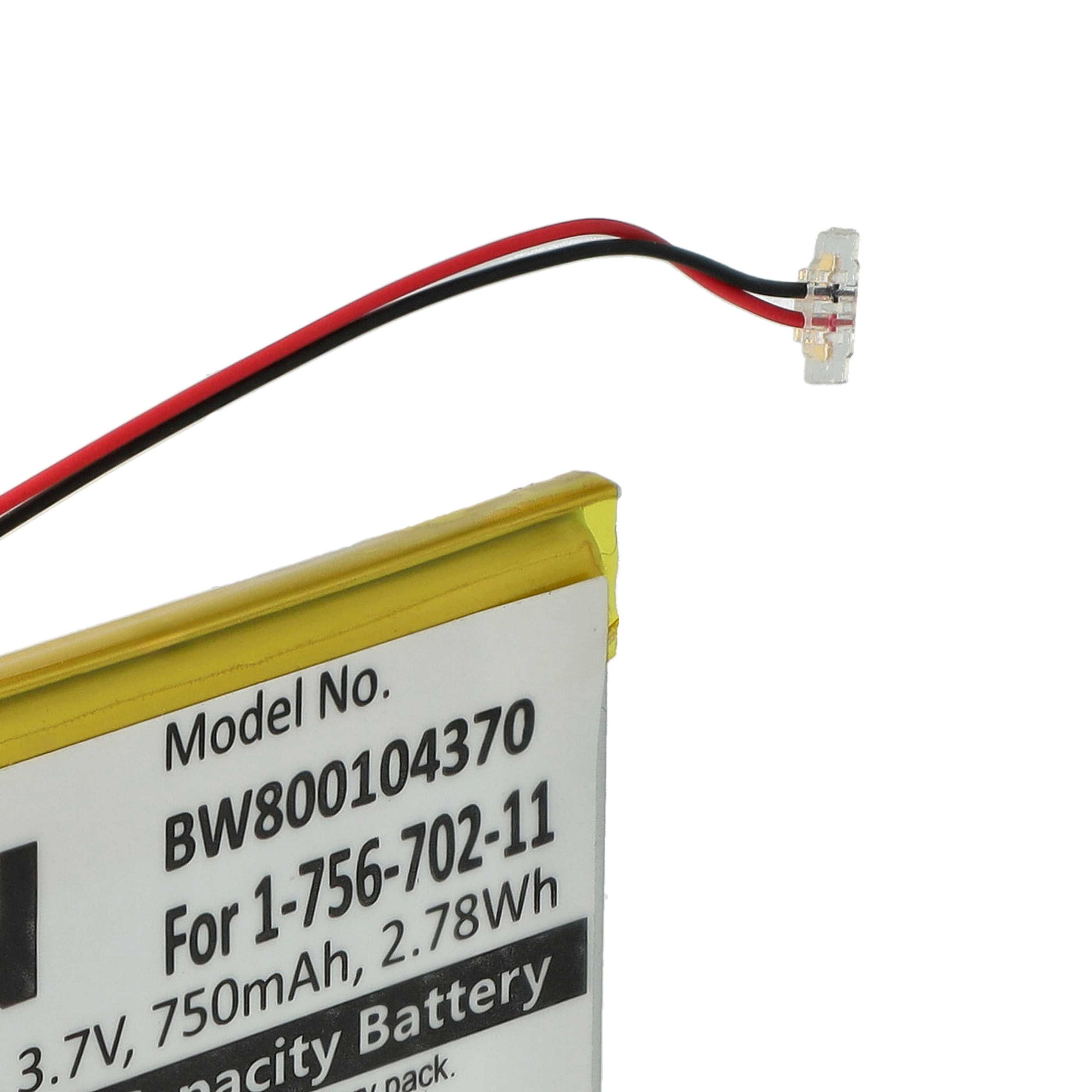 Batterie Remplacement Pour Sony NWZ-S738 / S738F – 750 MAh, 3,7V, Li-polymère, Compatible Avec Modèles Originaux