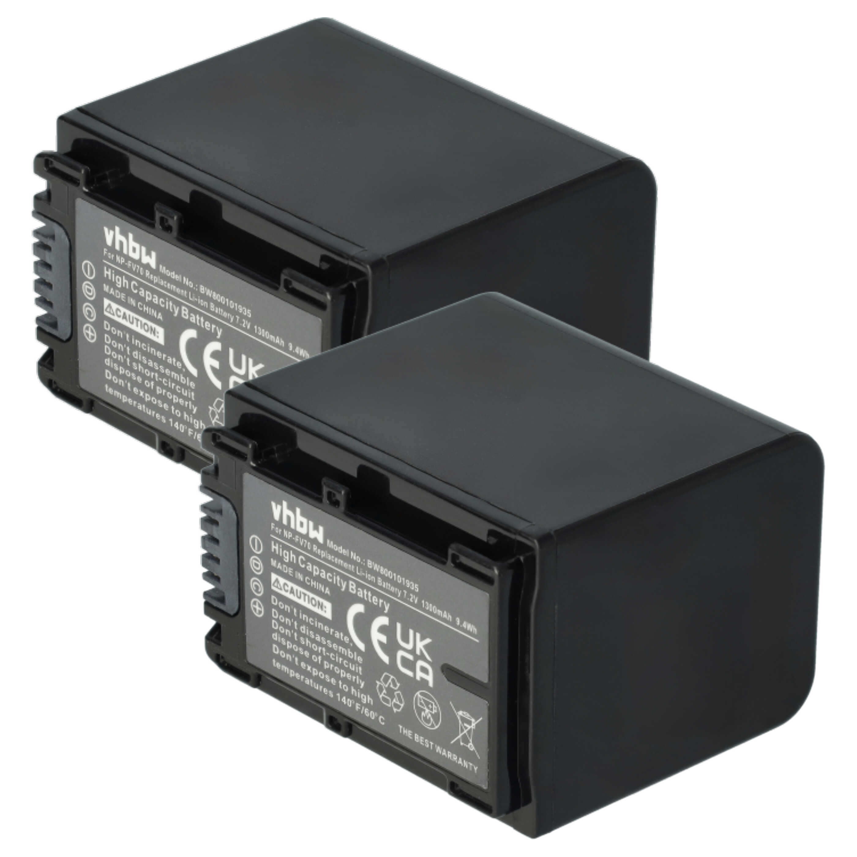 Vhbw Batteria Compatibile Sony NP-FH40/FH70/FH100 - 500mAh, 7.2V, Li-Ion Con Infochip Per Videocamere HDR-UX