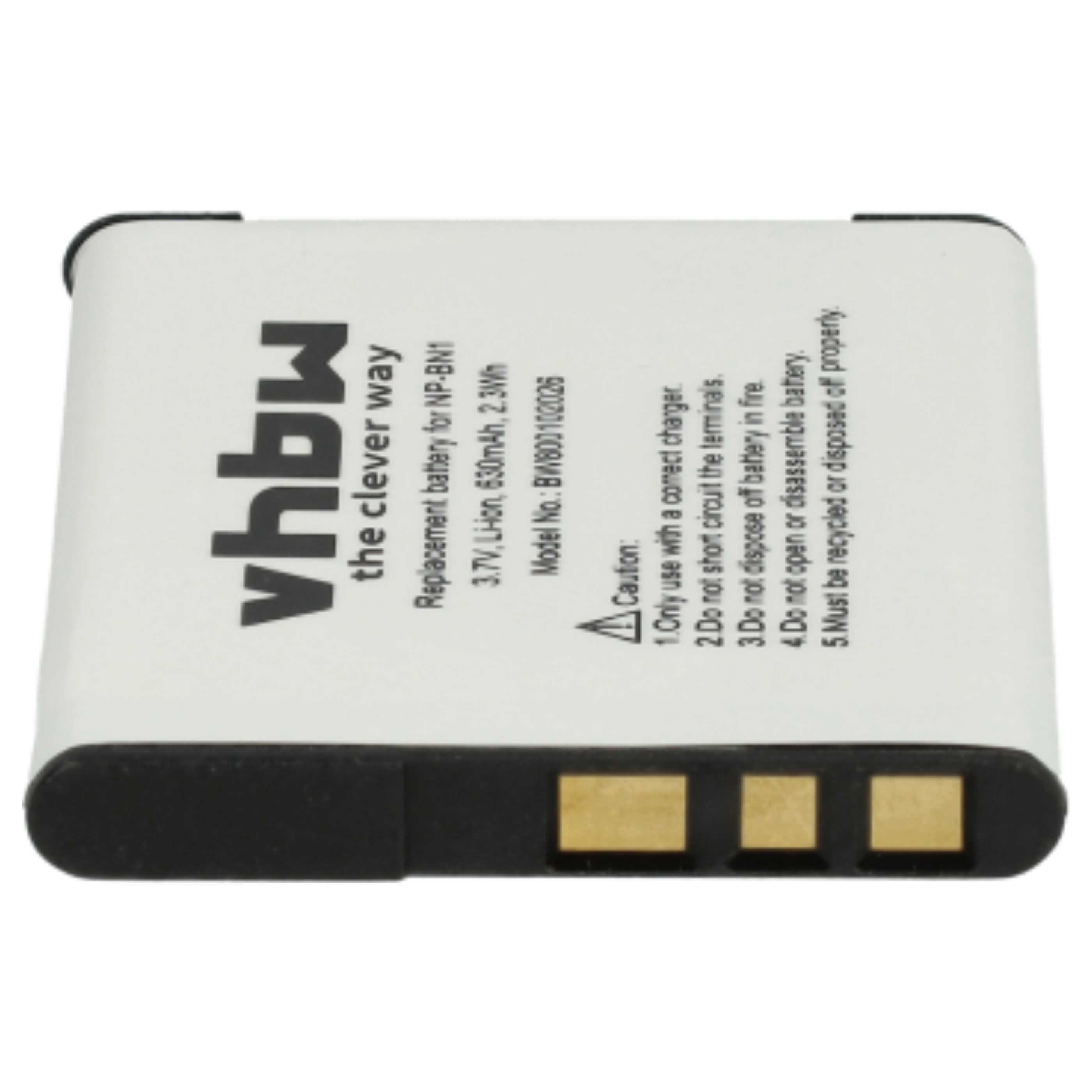 2 Batteries VHBW Pour Sony Cybershot W730 WX100 W830 W810 - 600mAh 3.6V Neuves