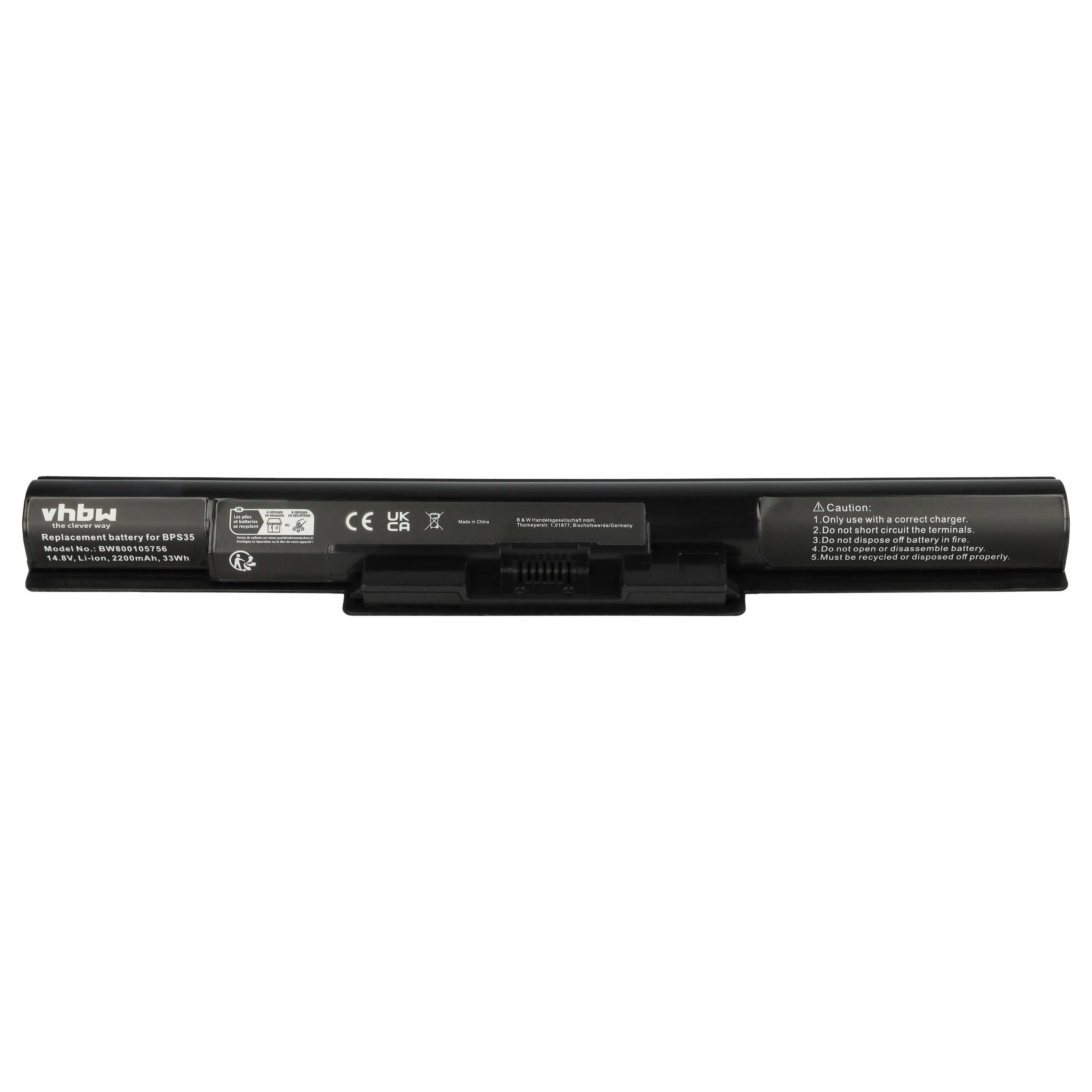 Batteria Vhbw Compatibile Sony Vaio SVF14217 - 2200mAh, 14.8V, Sostituisce VGP-BPS35