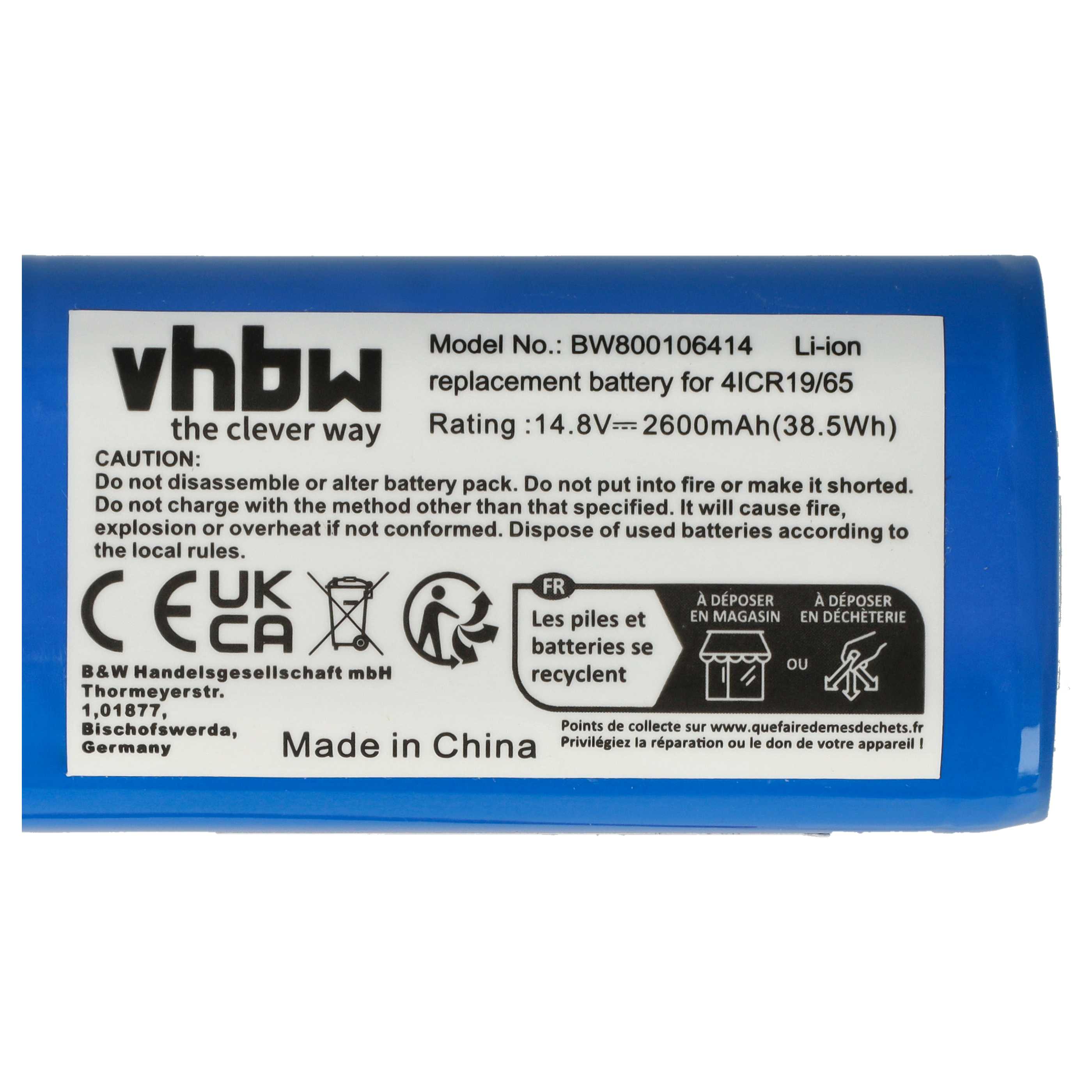 vhbw batteria sostituisce Ariete AT5186005100 per aspirapolvere home cleaner (2000mAh, 14,4V, NiMH