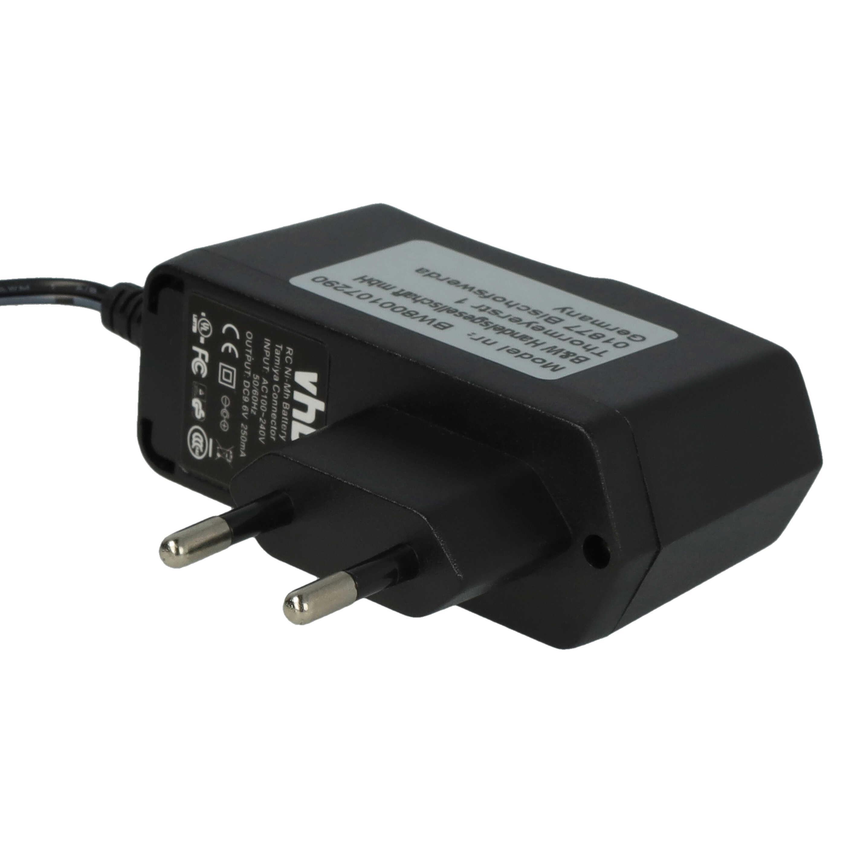 Chargeur Vhbw Pour Batterie RC NiMH 9,6V - Connecteur Tamiya Mini, Prise Euro, 200 Cm, Charge Rapide Et Sûre