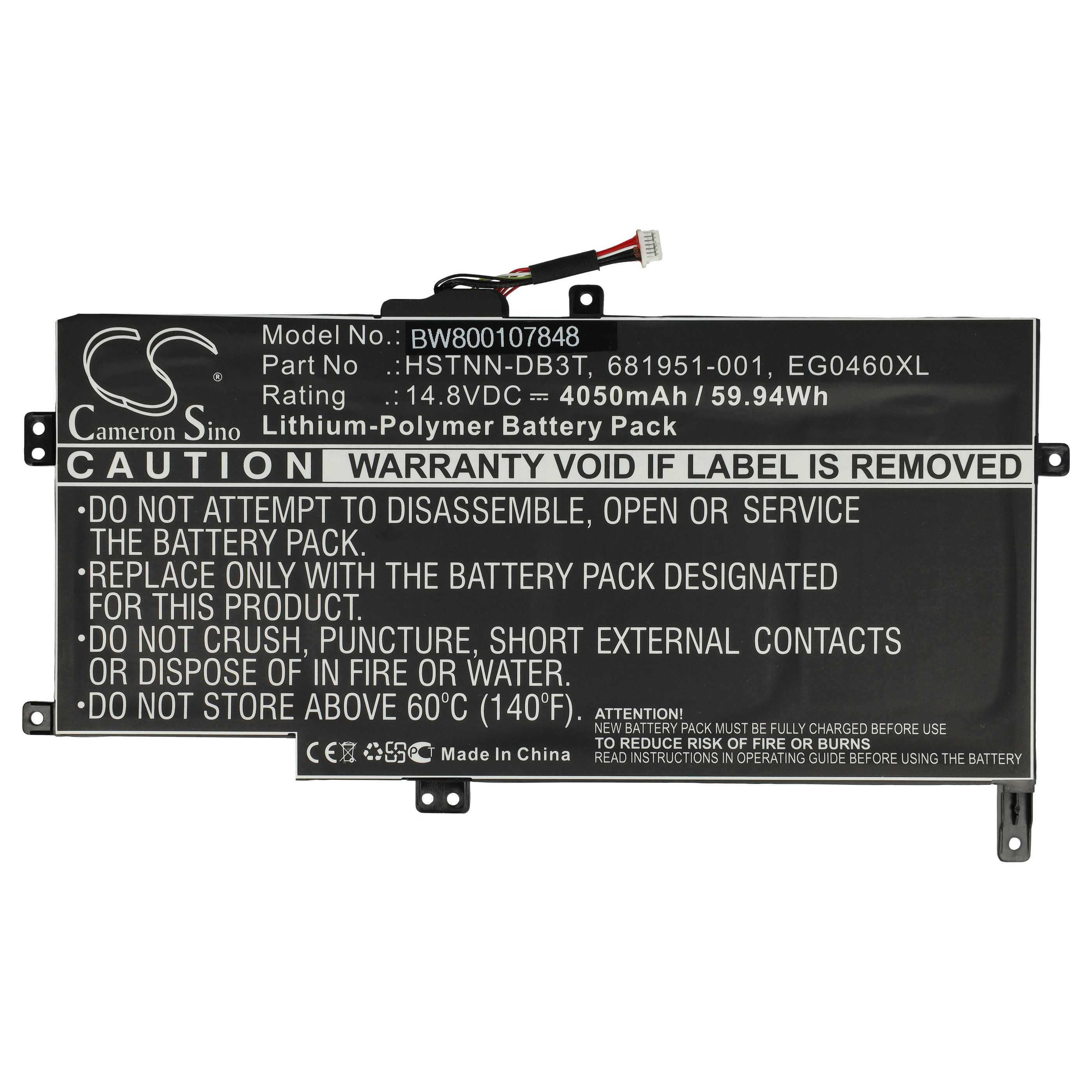 vhbw Batterie Compatible avec HP Envy 6-1206TX, 6-1207TX, 6-1208TX, 6-1209TX, 6-1210TX, 6-1211TU Ordinateur Portable (3700mAh, 14,8V, Li-polymère vhbw Batterie Compatible avec HP Envy 6-1206TX, 6-1207TX, 6-1208TX, 6-1209TX, 6-1210TX, 6-1211TU Ordinateur Portable (3700mAh, 14,8V, Li-polymère