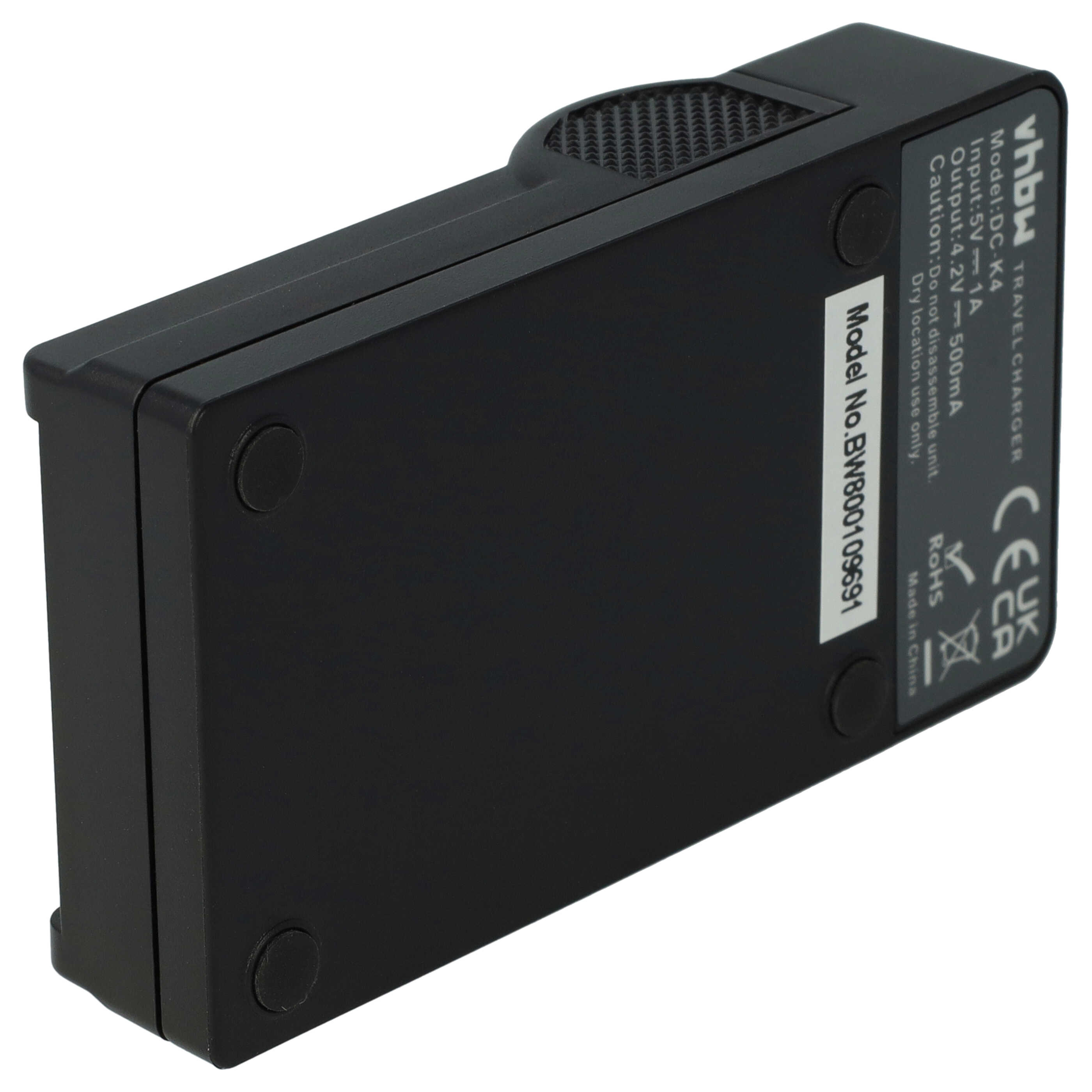 Vhbw Caricabatterie USB Per Fotocamera Leica Digilux 1 E 3 - Stazione Di Ricarica Con Cavo Micro-USB - 4