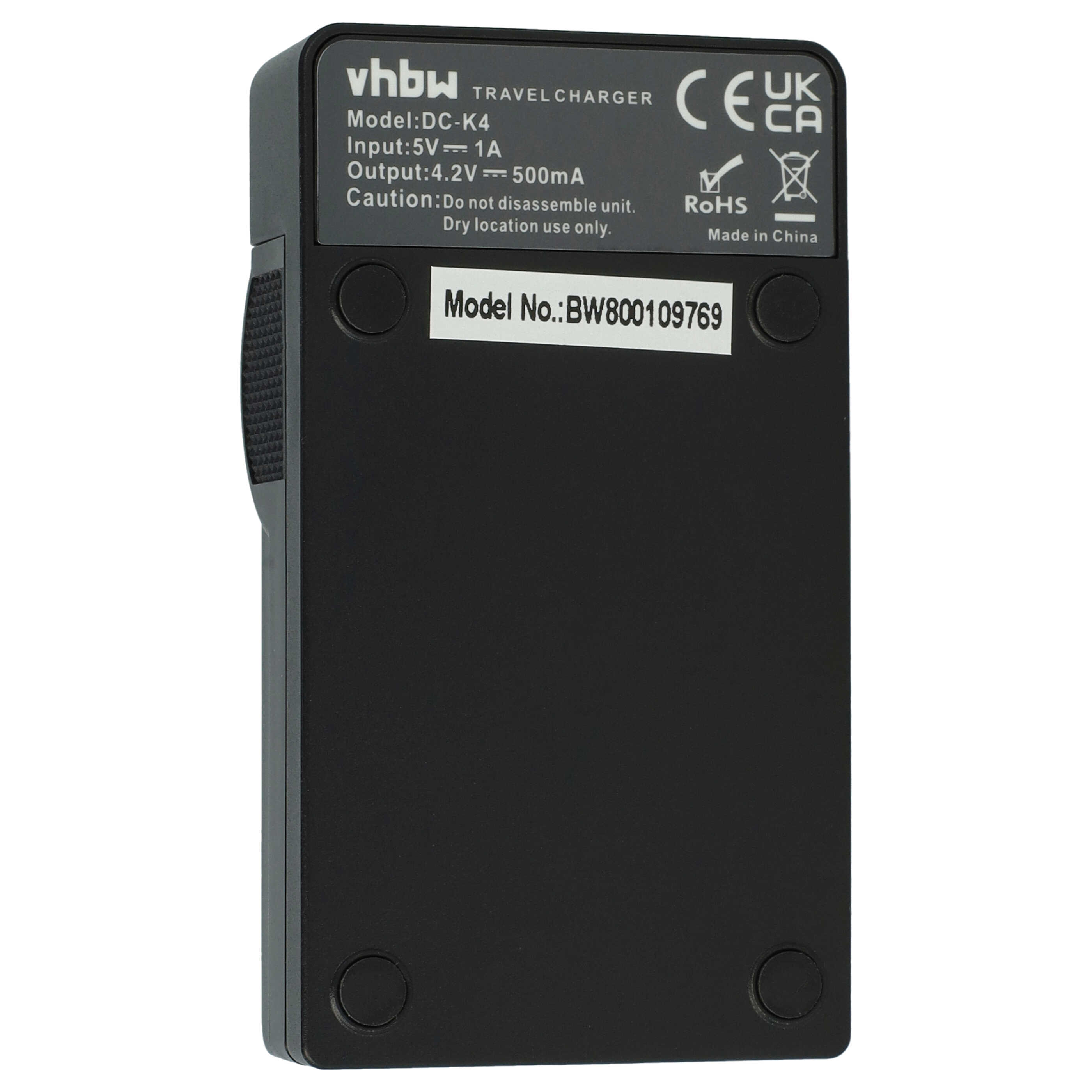 Vhbw Caricabatterie Per Kodak Klic-8000 – Stazione Di Ricarica Con Spina 220V E Cavo Auto, Indicatore LED