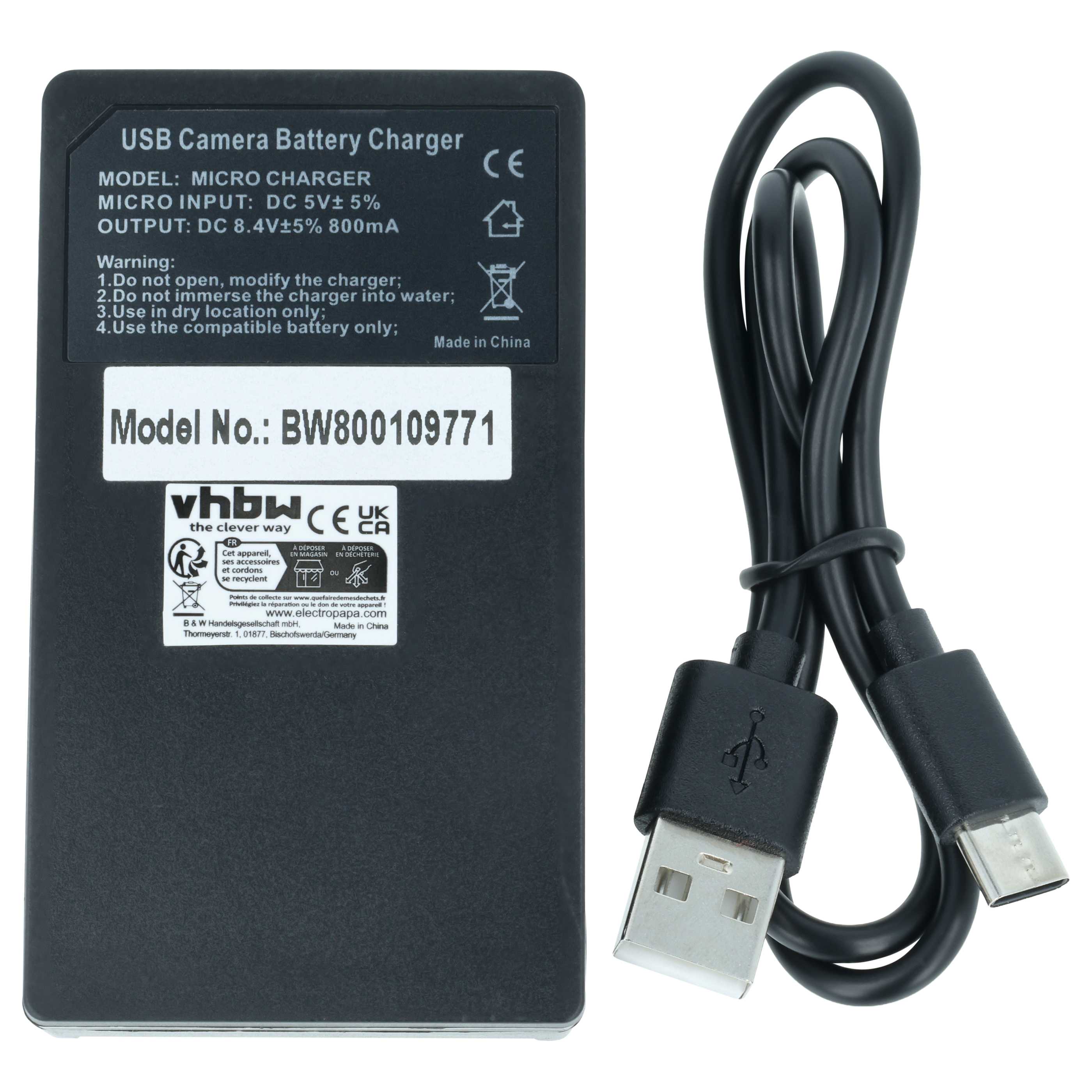 Vhbw 2 Batterie Compatibili Per JVC GR-D325, GR-D295 E BN-VF707 – Li-Ion 600mAh, 7,2V