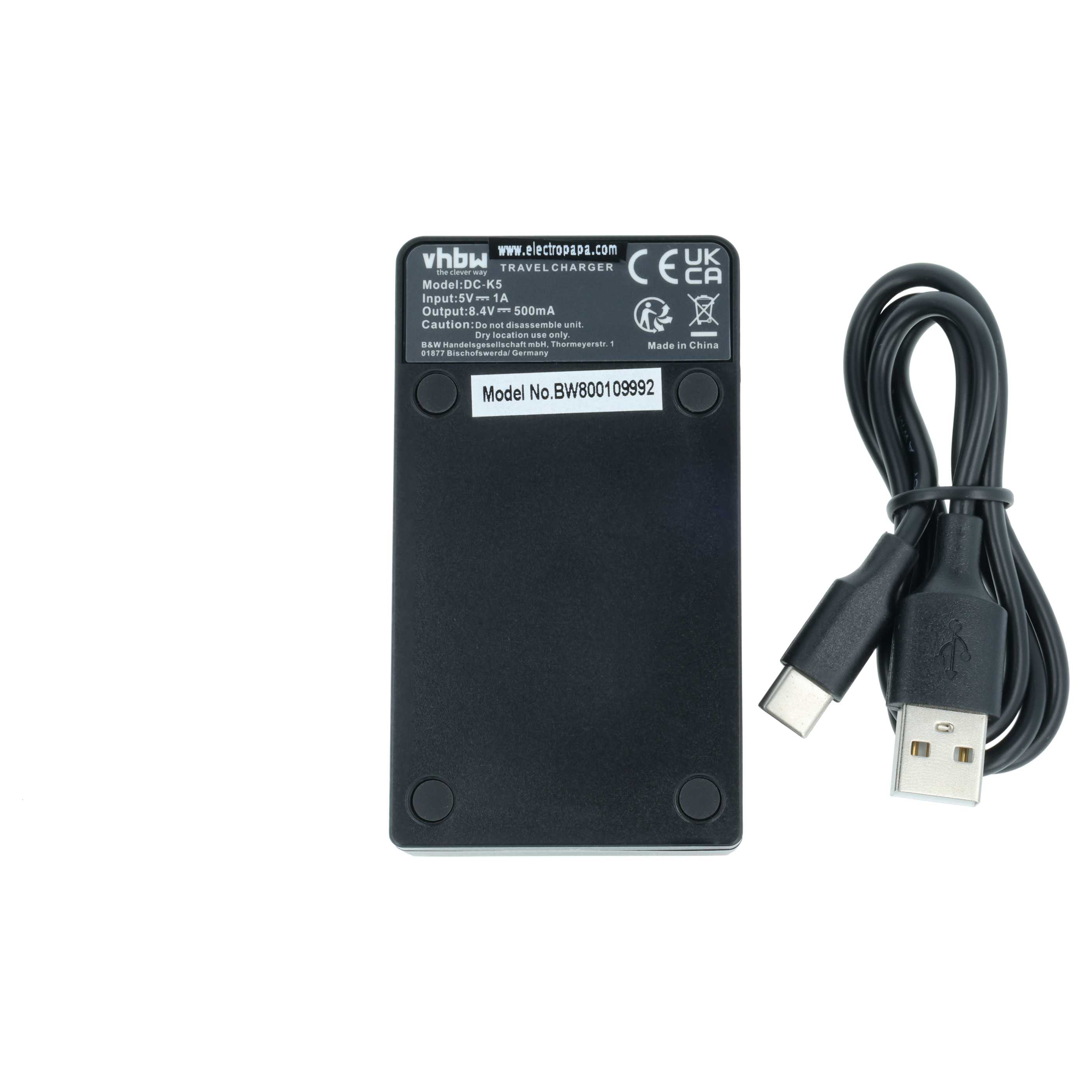 Caricatore USB-C per Panasonic Lumix DMC-G5K DMC-G5W DMC-FZ330 DMC-G5 8,4V