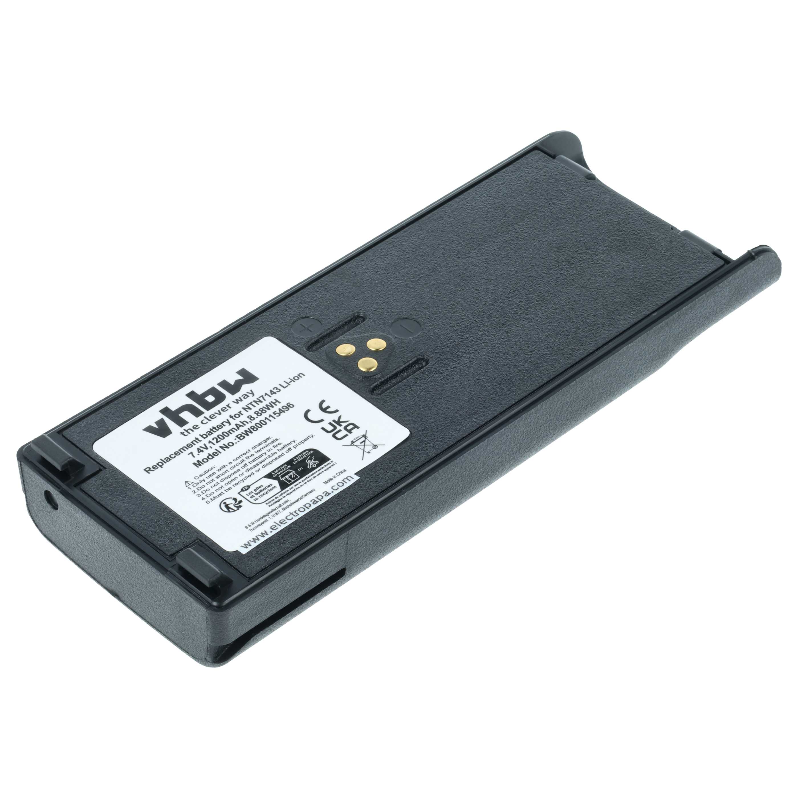 vhbw 5x Akku Ersatz für Motorola NTN7143C, NTN7143CR, NTN7143R für