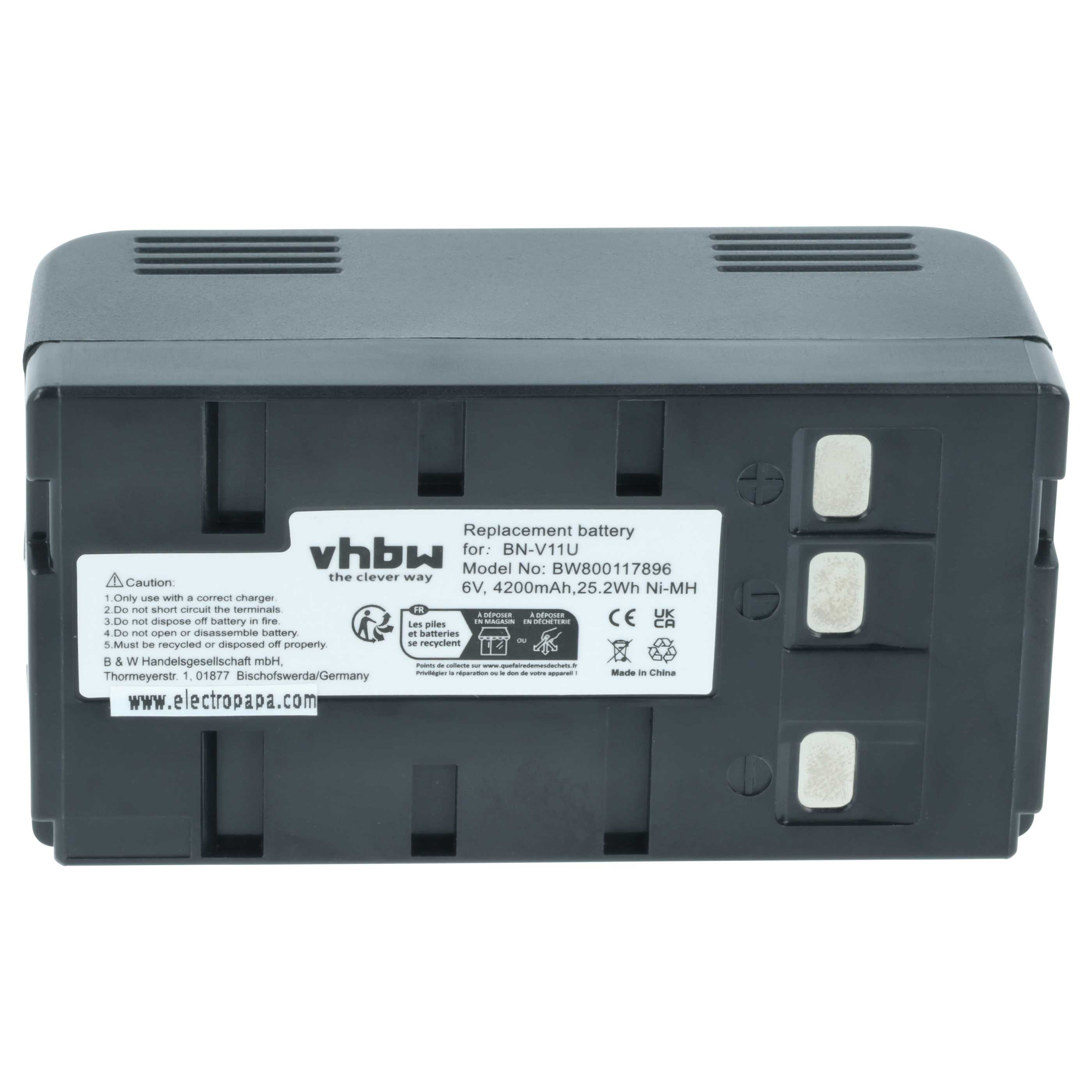 vhbw 1x batteria compatibile con JVC GR-D345EG, GR-D450, GR-D360EX, GR-D360, GR-D370EX, GR-D370 videocamera camcorder (1200mAh, 7,2V, Li-Ion