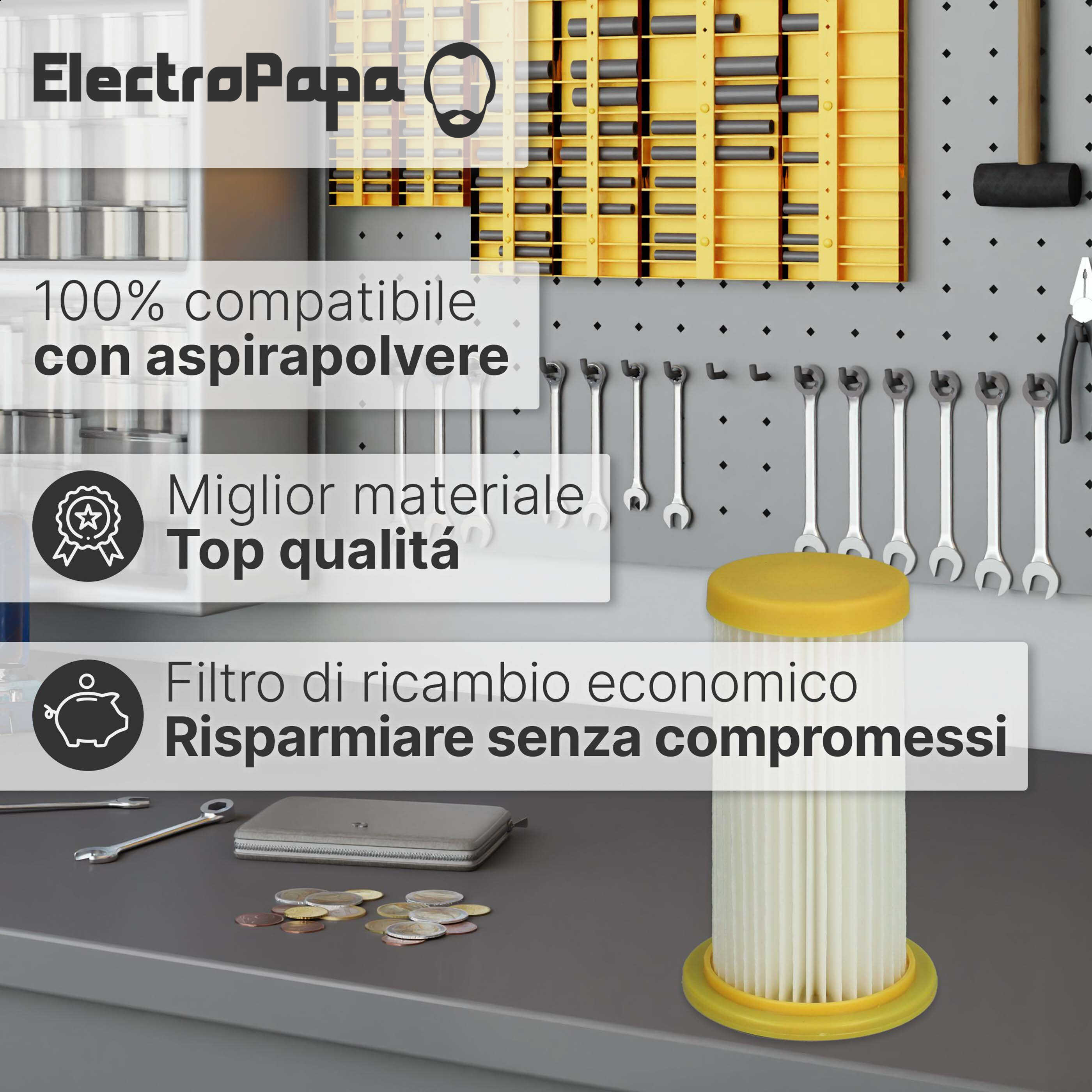 Vhbw filtro a pieghe piatte compatibile con Philips FC8262/01 HomeCare, FC8264, FC8280/01 HomeCare, FC8282/01 1600W, FC8284/01 HomeCare, FC8286/01 | Leroy Merlin