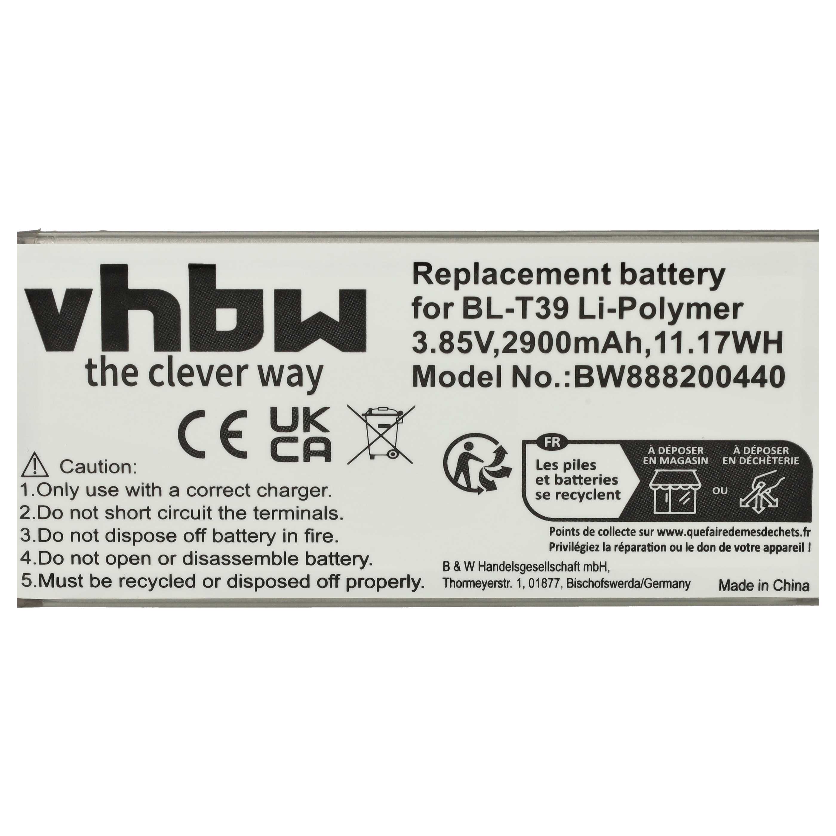 Batteria Vhbw Per LG G7 Fit G7 Plus ThinQ (G710EM/G710N) 2900mAh Li-Po