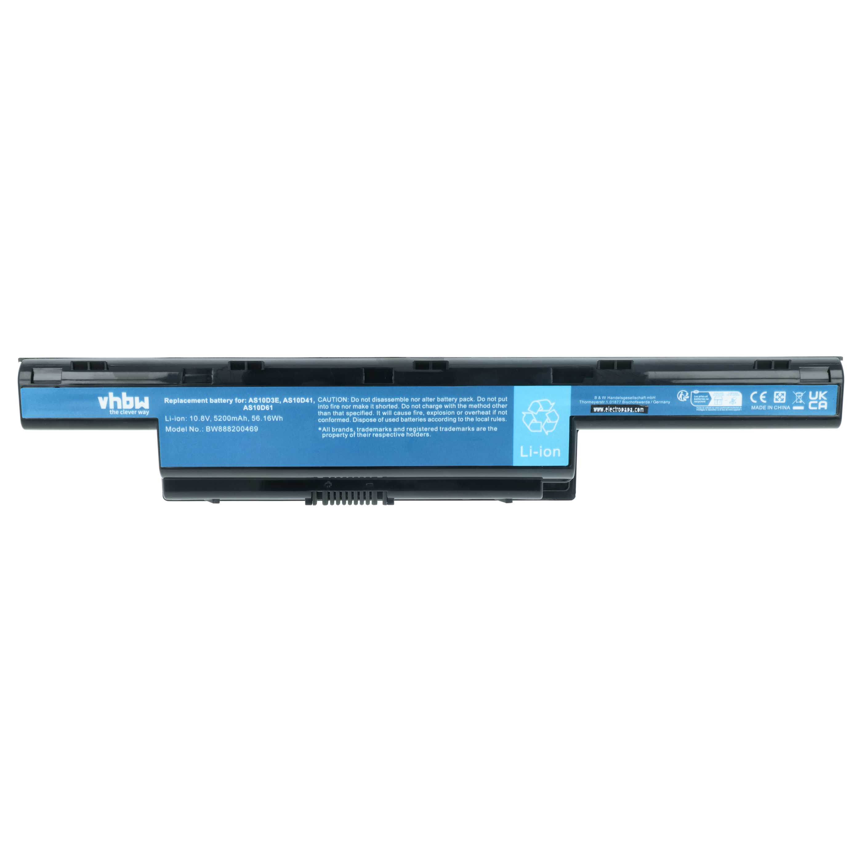 vhbw 1 x Battery Compatible with Packard Bell EasyNote MX65, MX52, MX51, MX61, MX45, MX36, MX35 Notebook (4400mAh, 11.1V, Li-Ion