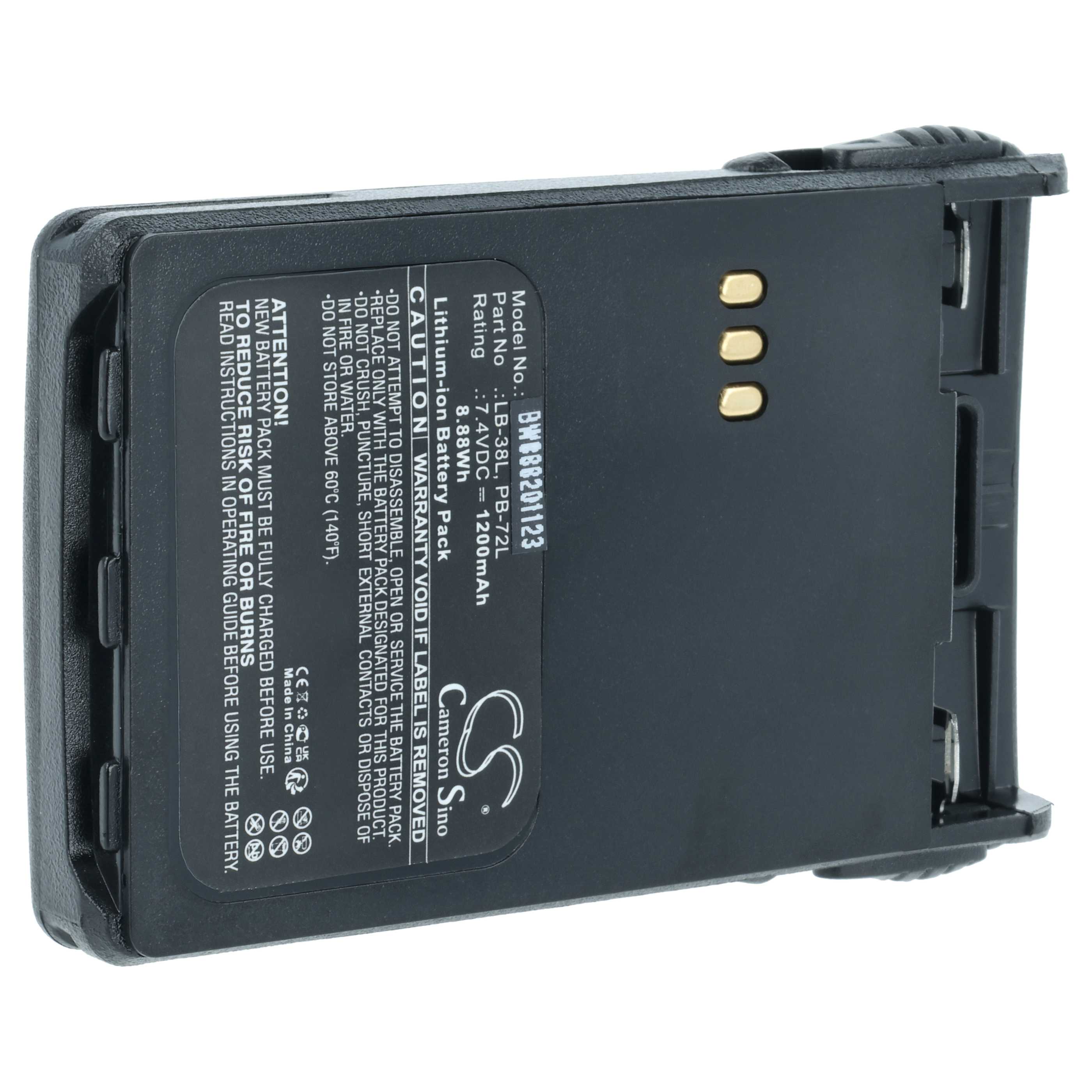 Batterie De Rechange 1200mAh 7,4V Li-ion Pour Talkie-walkie Puxing PX-888, PX-UV973 – Avec Clip Ceinture - 7