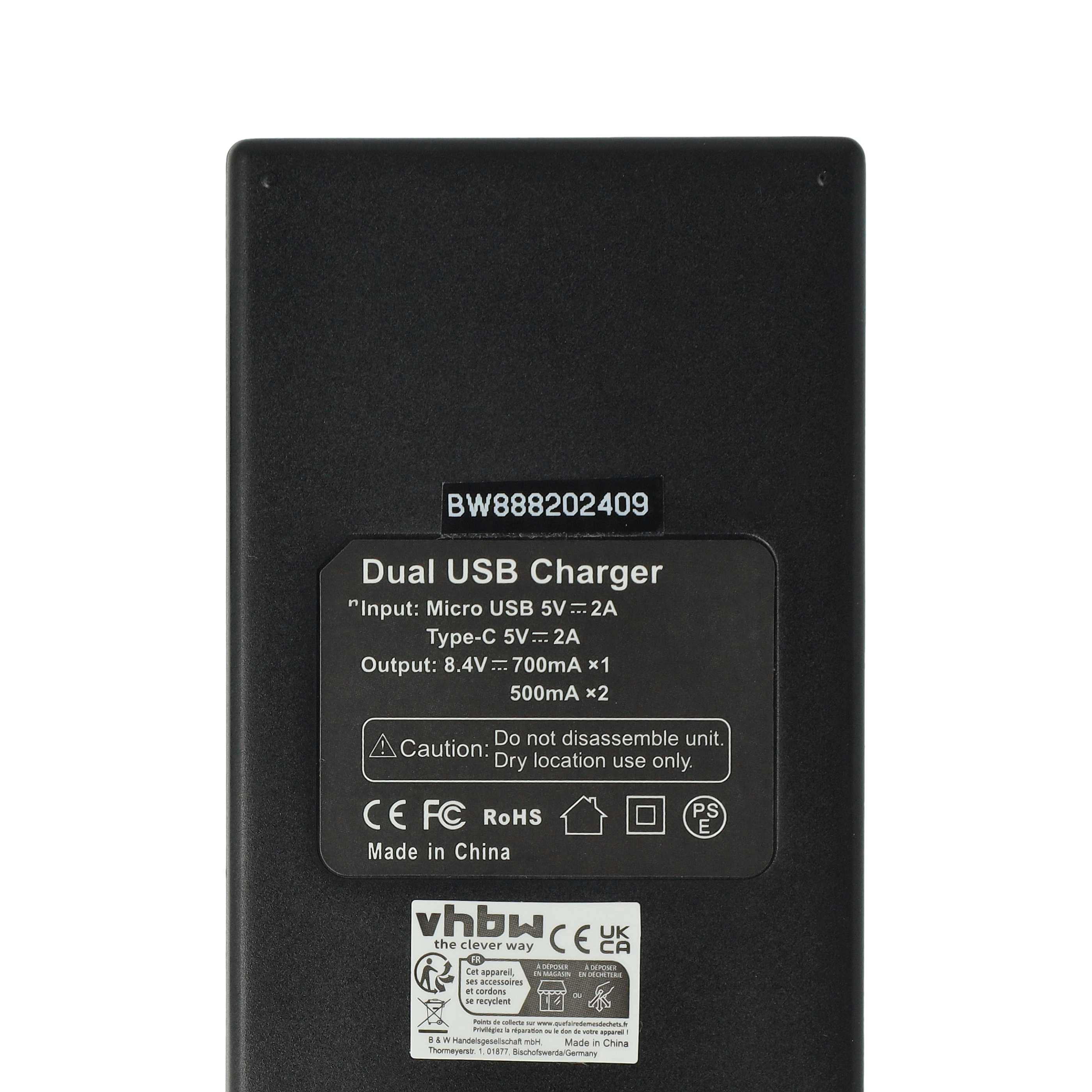 Chargeur USB Pour Batterie Nikon EN-EL3/3a/3e - Compatible Appareils Photo, DSLR - Avec Câble Micro USB