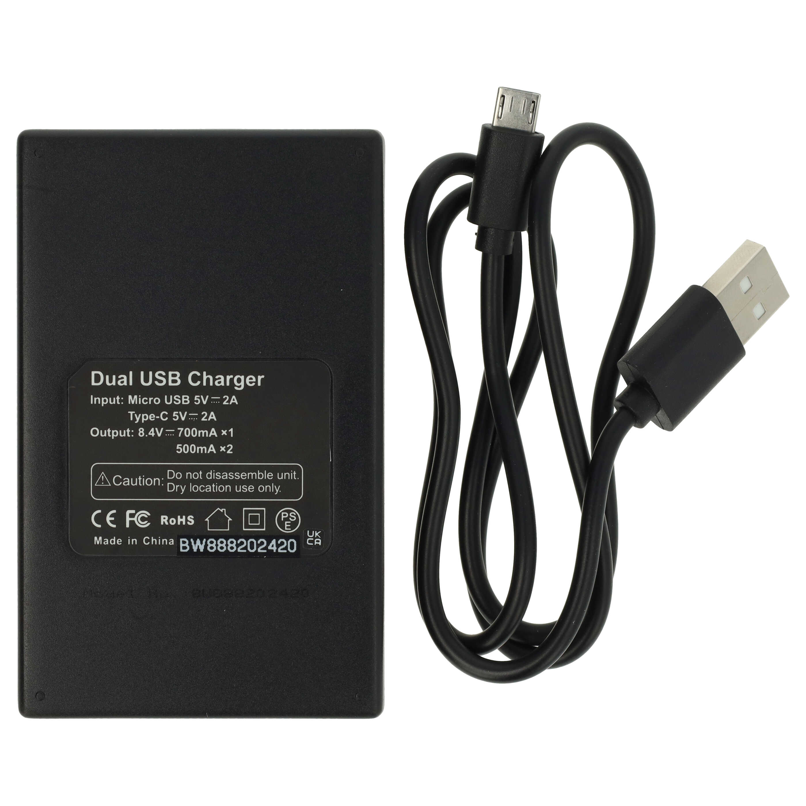 Caricatore USB Per Batterie Nikon EN-EL9 - Compatibile Con D3000, D40, D5000, D60, Design Compatto