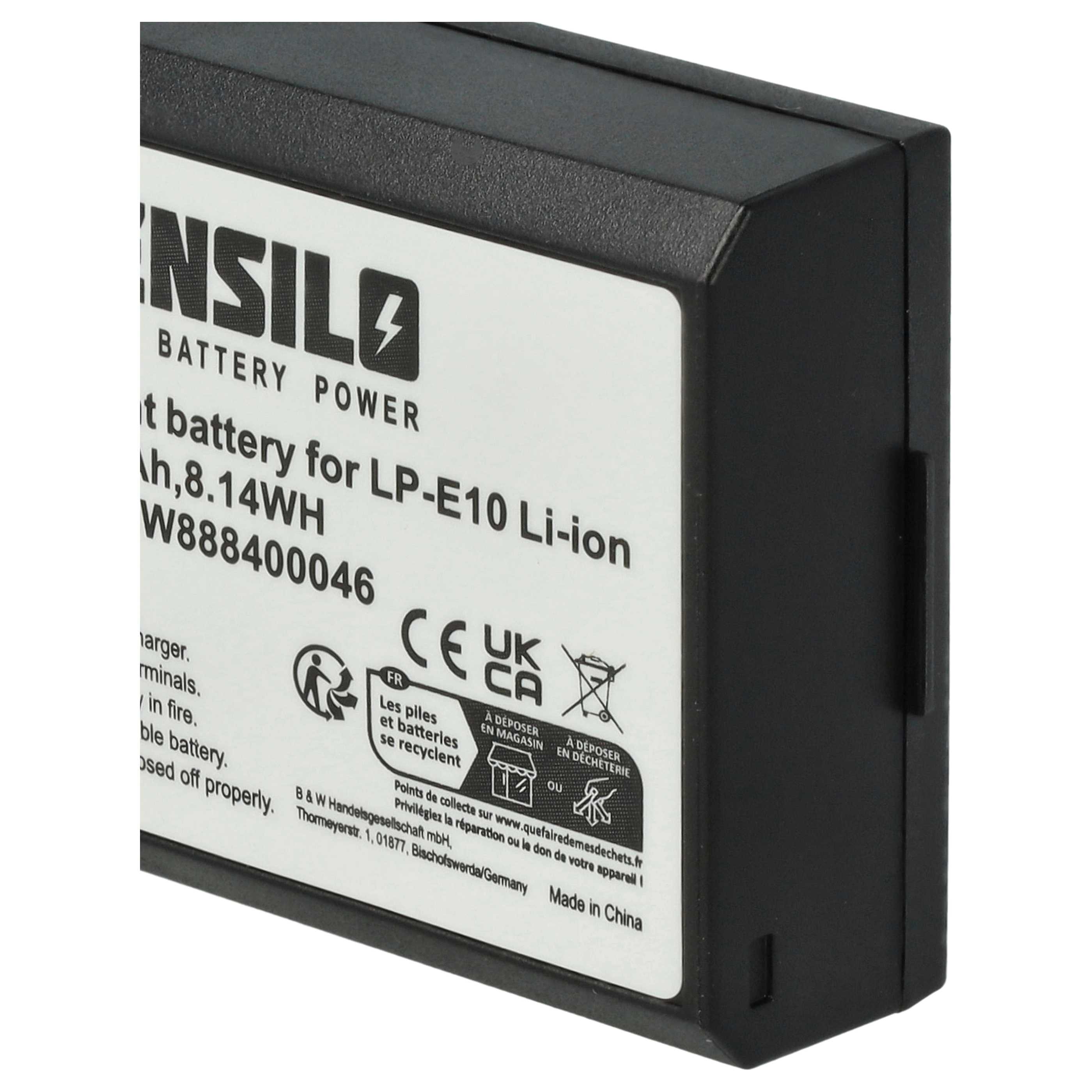 Ersatzakku Für Canon LP-E10 – 7,4V, 1100 MAh, Li-Ion, Kompatibel Mit Verschiedenen Canon Kameras