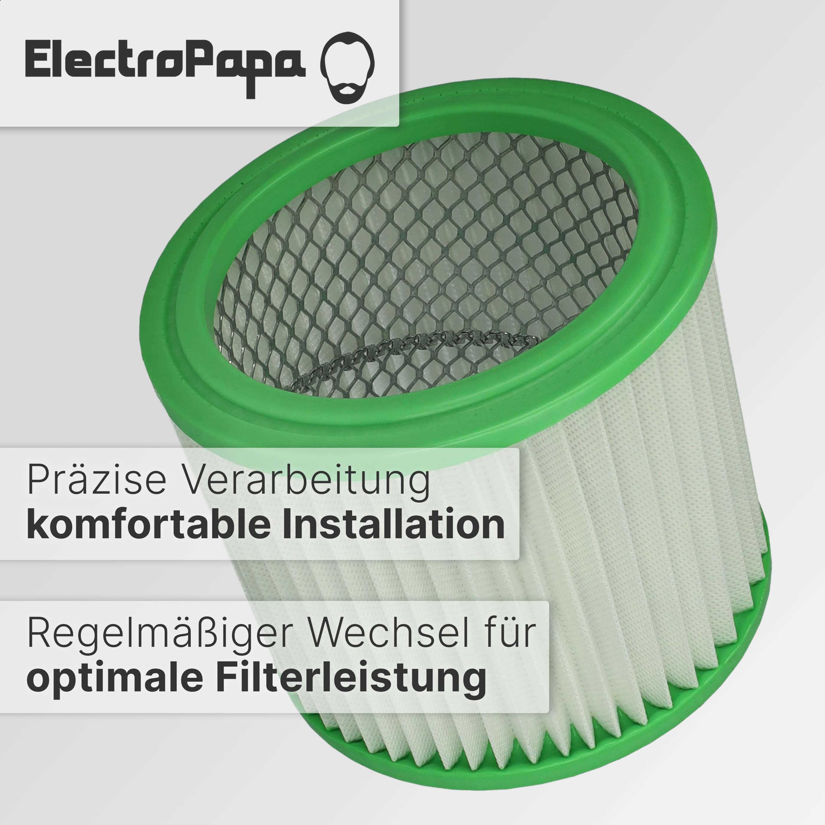 Vhbw 2er Set Faltenfilter Passend Für Einhell BT-VC 500, VC 700, TH-VC 1318 – Waschbar, Ø13,2cm, Höhe 12cm, Für Trockenen Staub & Grobschmutz
