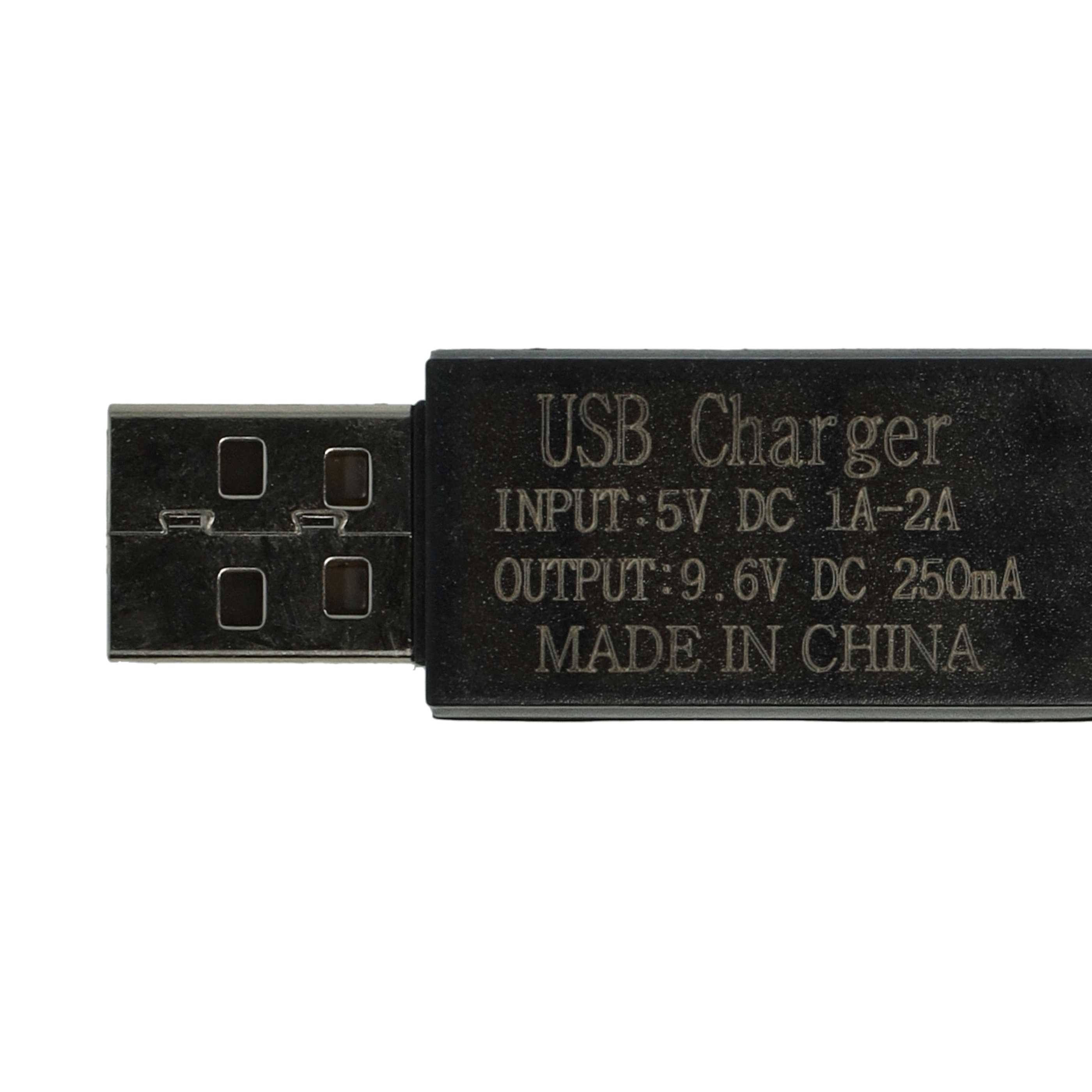 Chargeur USB 9,6 V Vhbw Pour Batterie RC – Connexion Tamiya, Câble 60 Cm, Compact Et Fiable