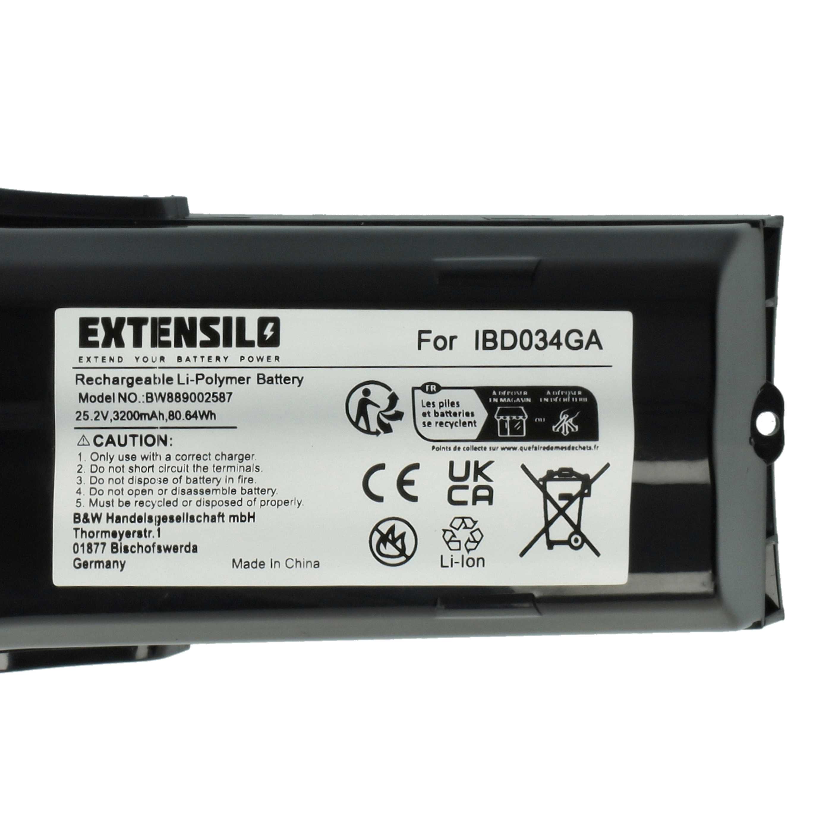 Batteria Di Ricambio Philips IBD034GA | 25.2V 2400mAh (61Wh) Agli Ioni Di Litio | Compatibile 100%, Dimensioni 145x64x110mm