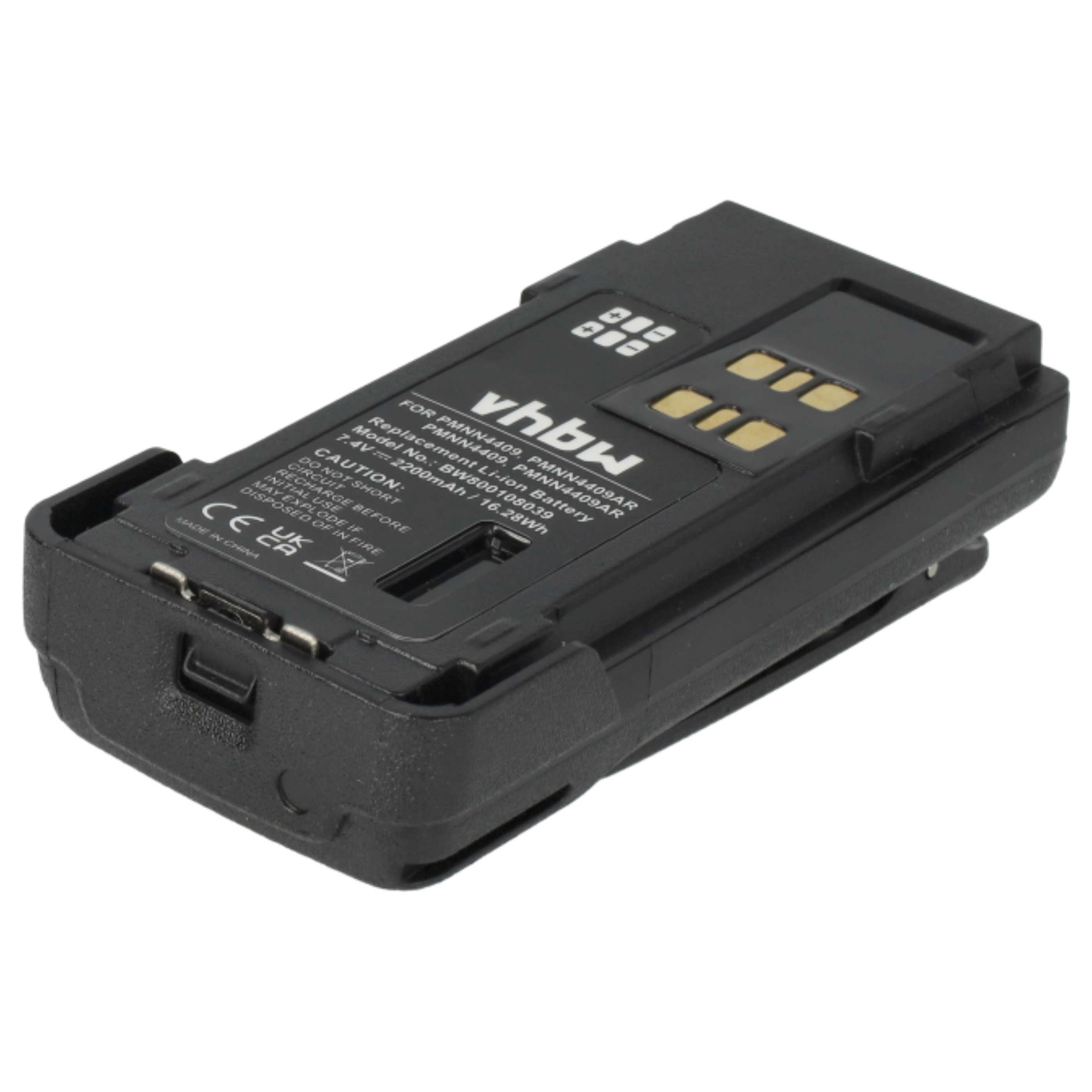 2 Batteries VHBW 2600mAh Pour Motorola DP4800, DP4601, GP328D, DP4801 – Li-ion 7,4V + Clips Ceinture