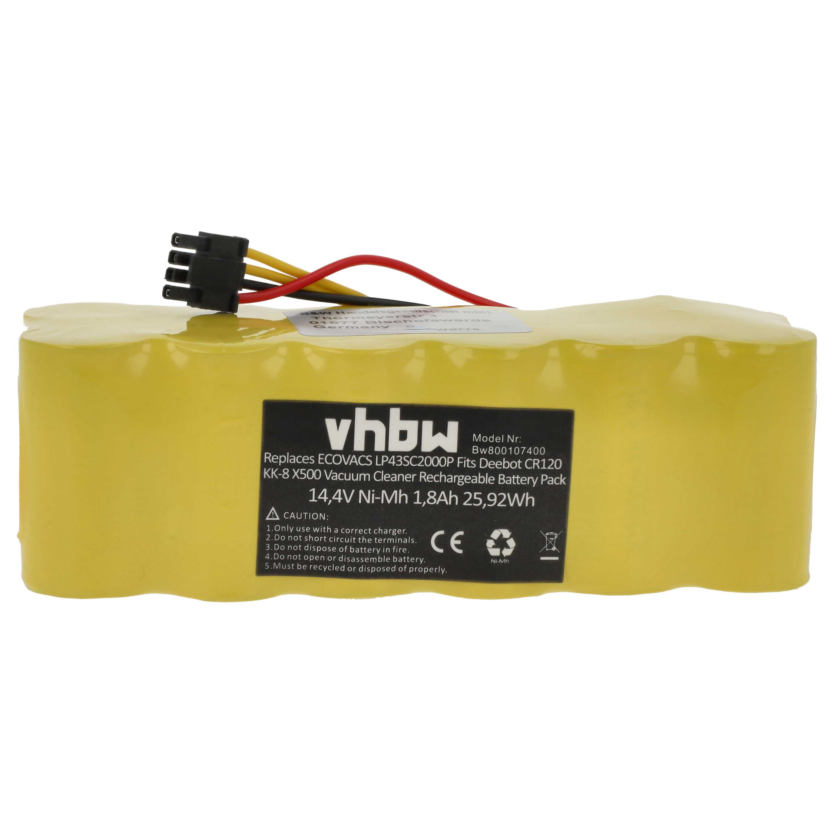 Batteria Ad Alta Capacità 43.2 Wh Vhbw 1x Batteria Compatibile Con Ariete Briciola 2711 Home Cleaner Ricambio Per Elettrodomestici Pulizia